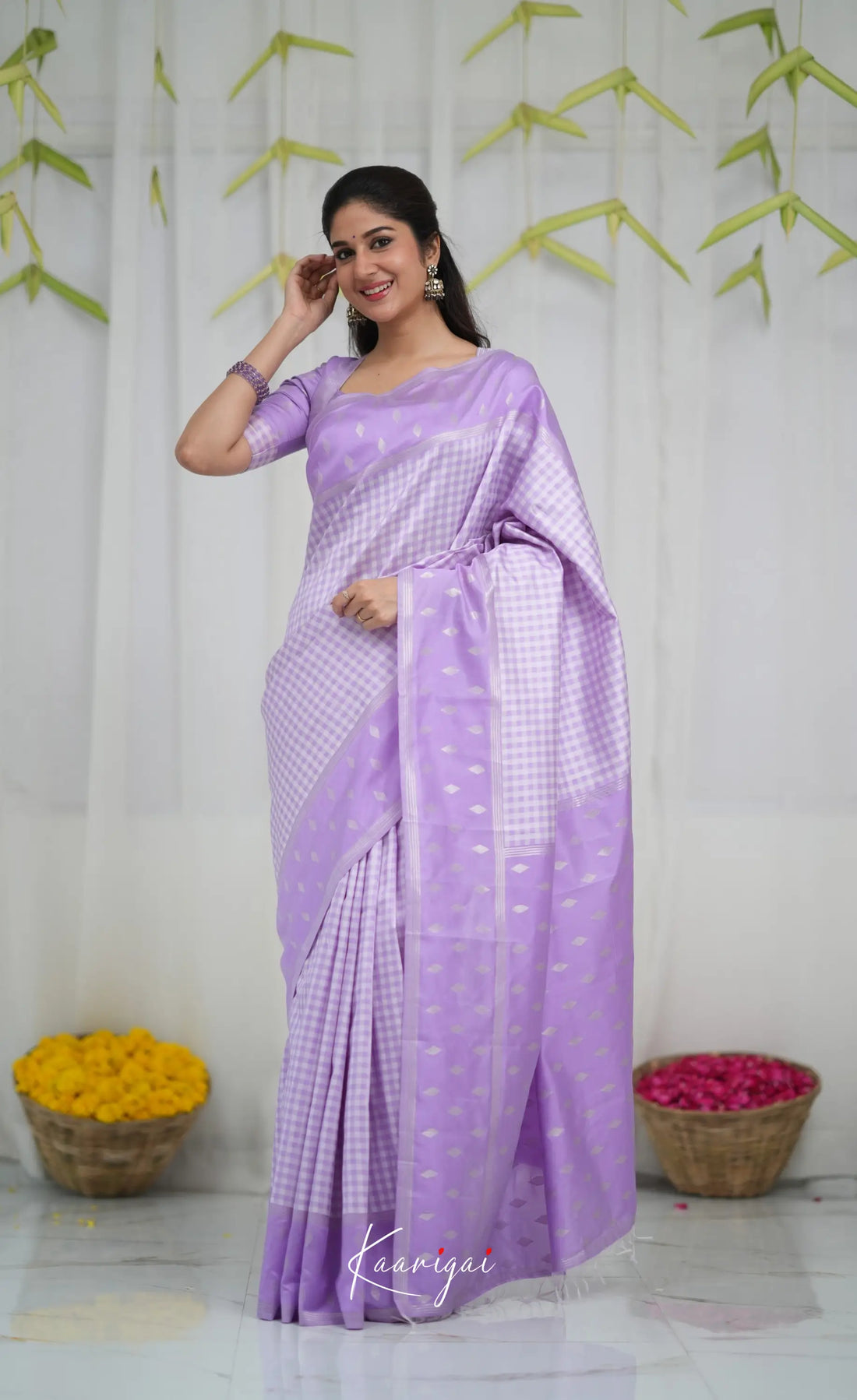 Blended Silk Saree - Lavender Sarees