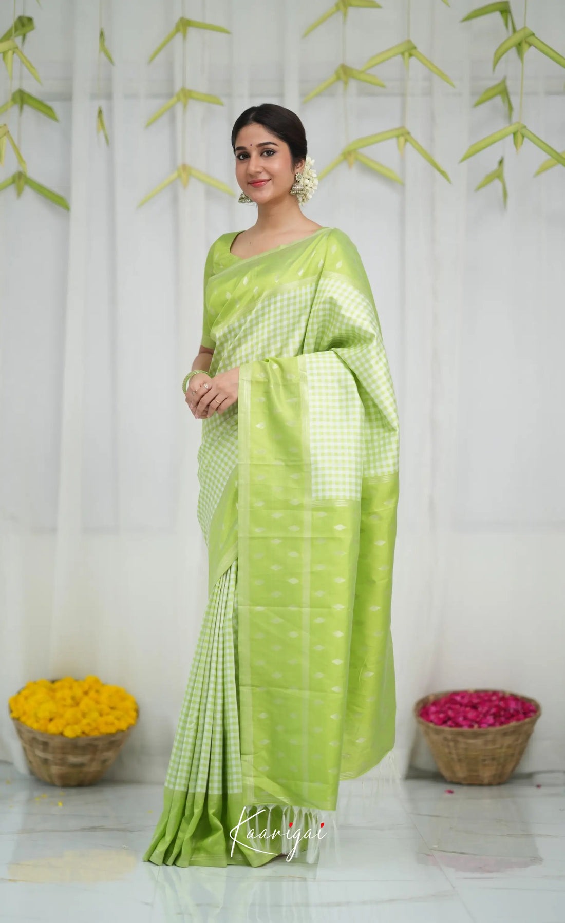 Blended Silk Saree - Light Green Sarees