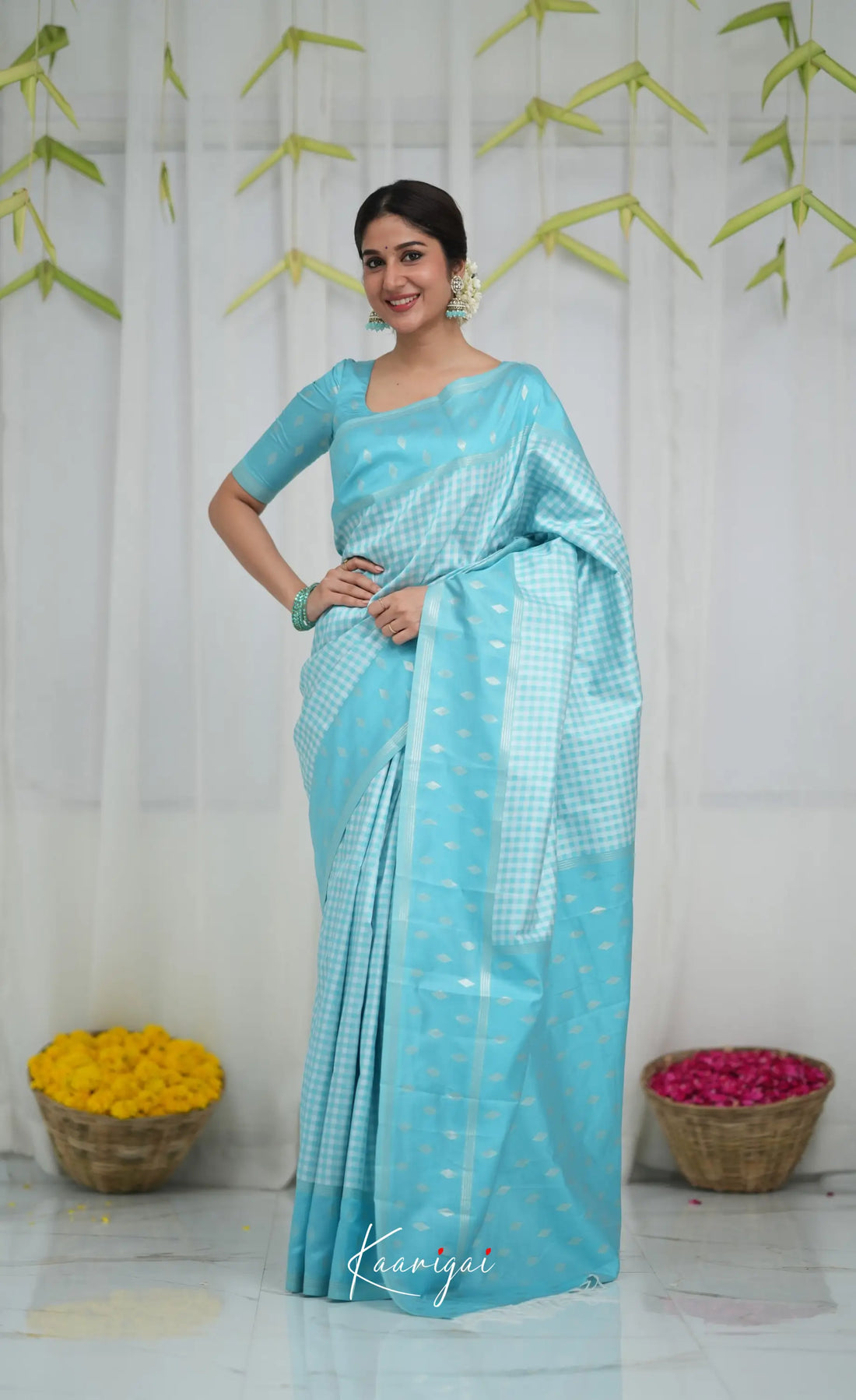 Blended Silk Saree - Sky Blue Sarees