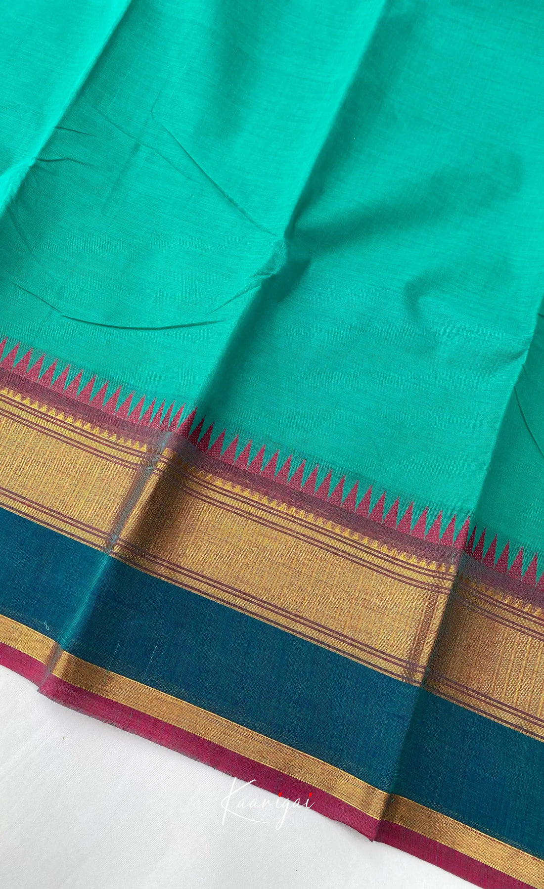 Chettinad Cotton Saree - Teal blue tone and Purple shade Sarees