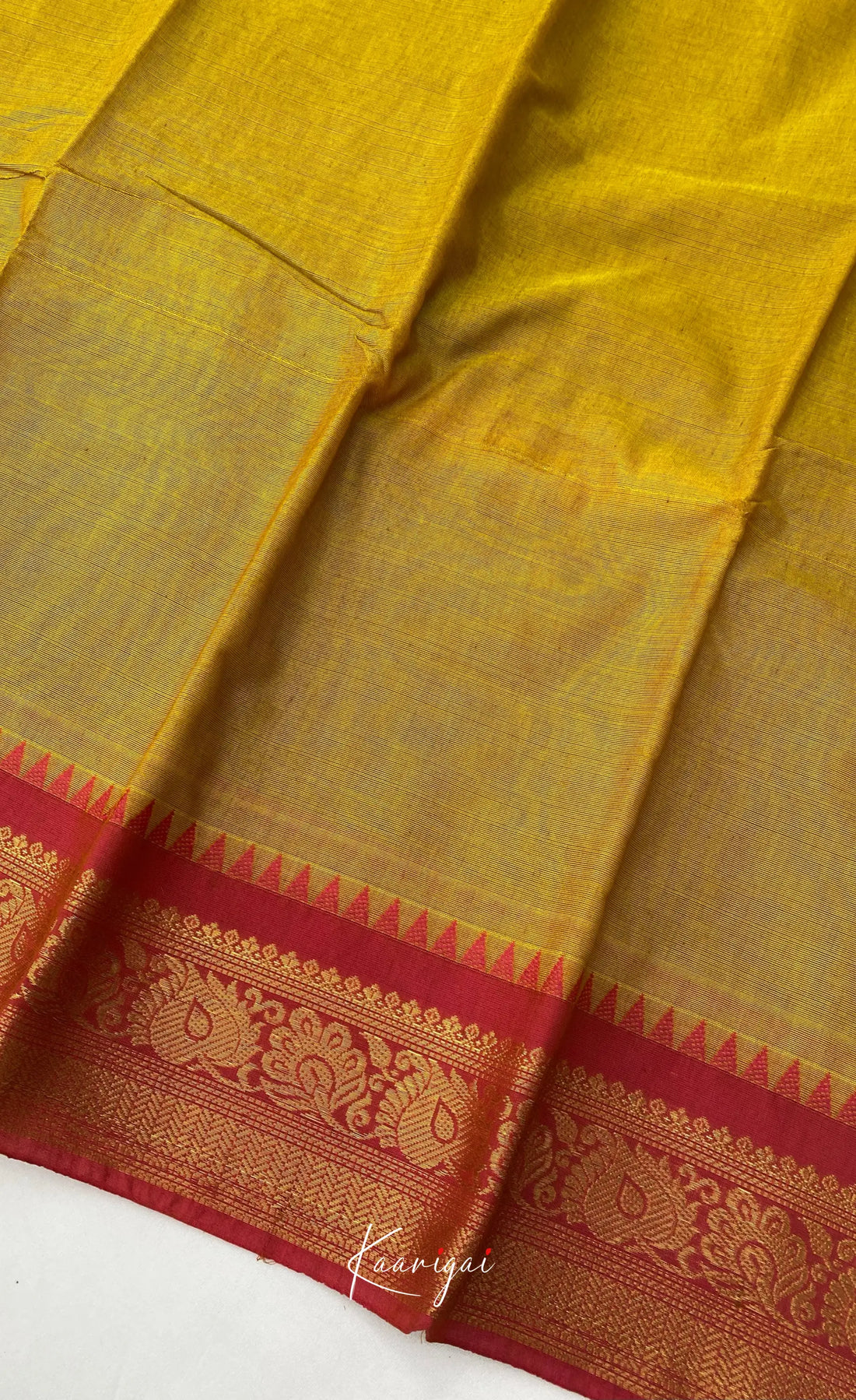 Chettinad Cotton Saree - Yellow tone Sarees