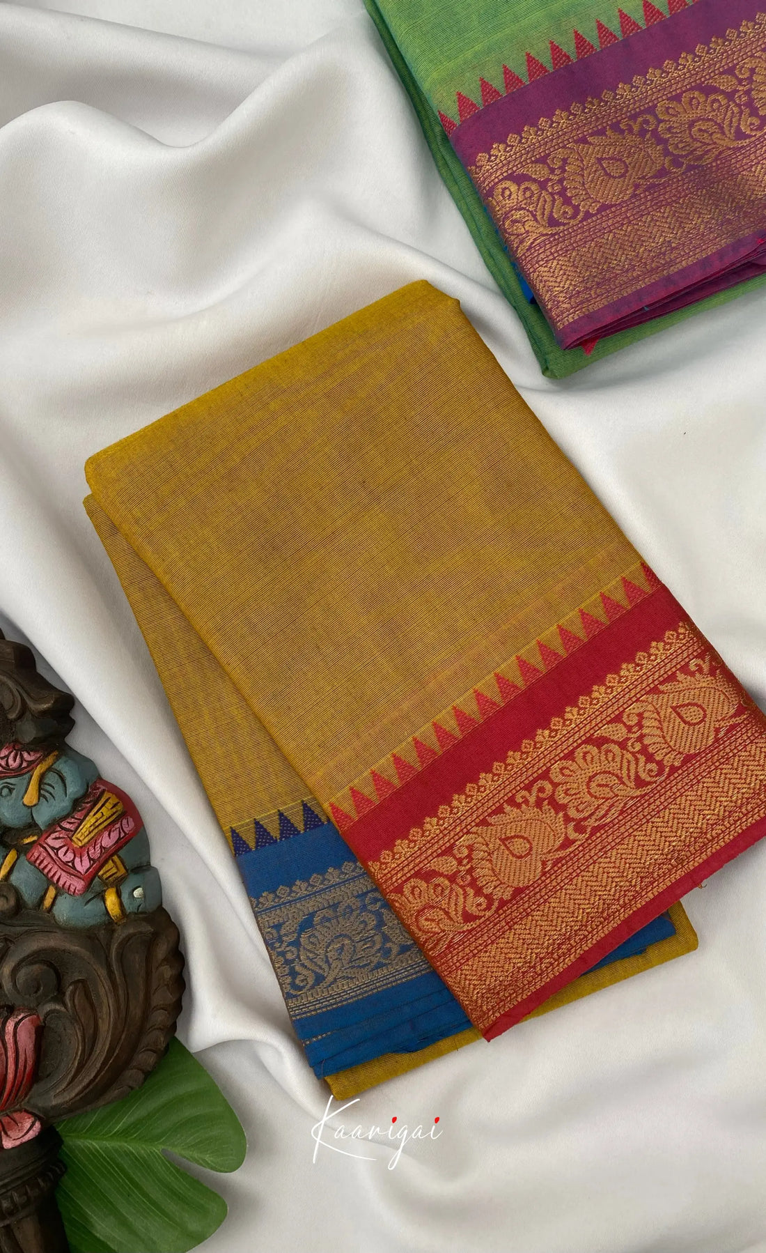 Chettinad Cotton Saree - Yellow tone Sarees
