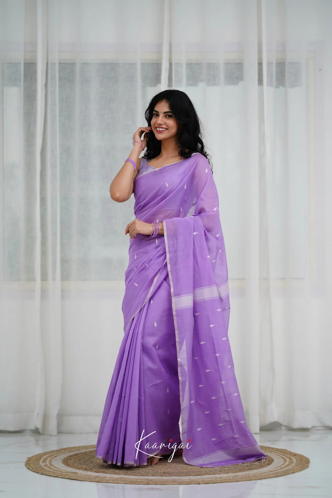 Maanvi Maheswari Silk Cotton Saree - Lavender Sarees