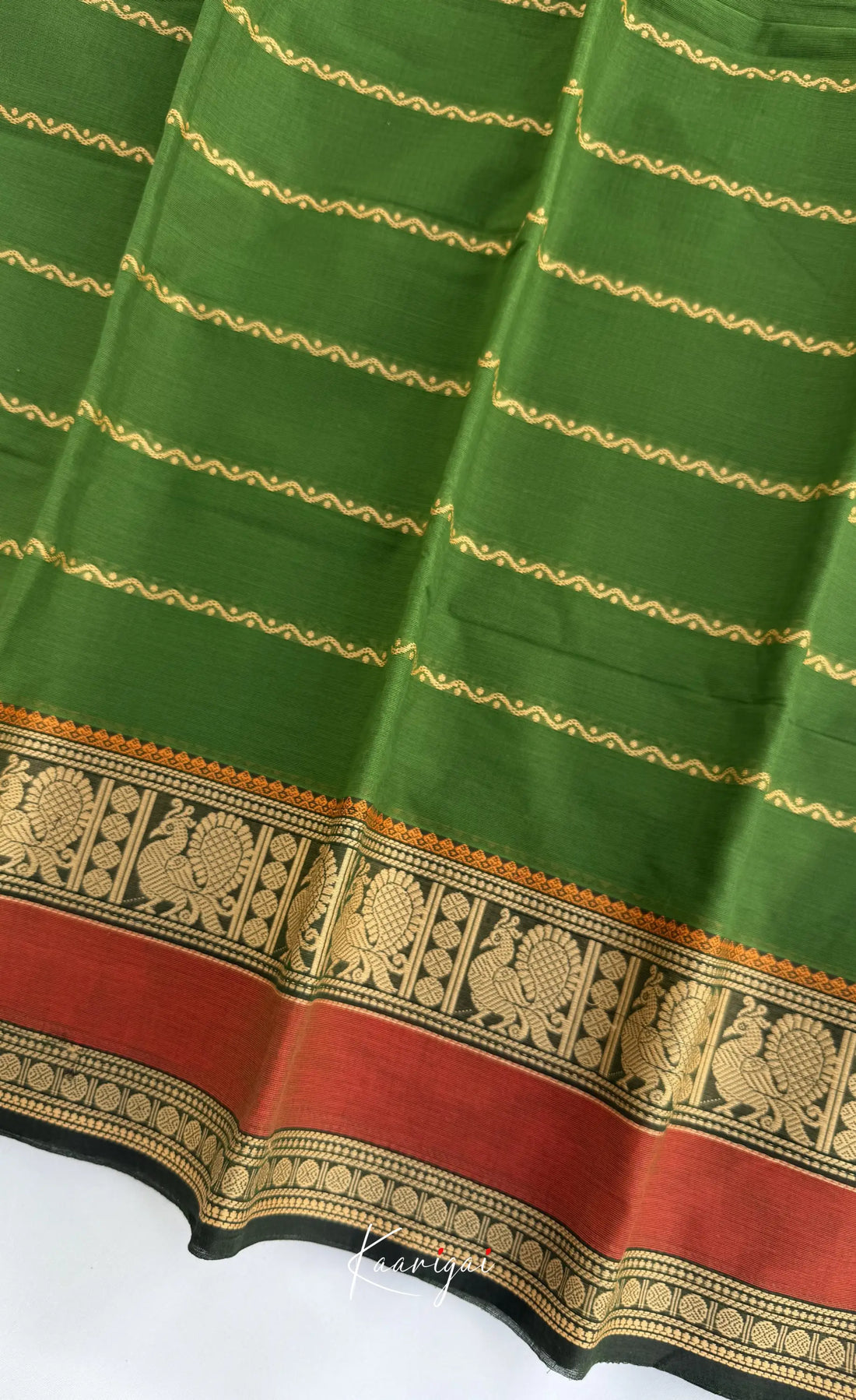 Nalinam - Green and Maroon Chettinad Cotton Saree - Sarees