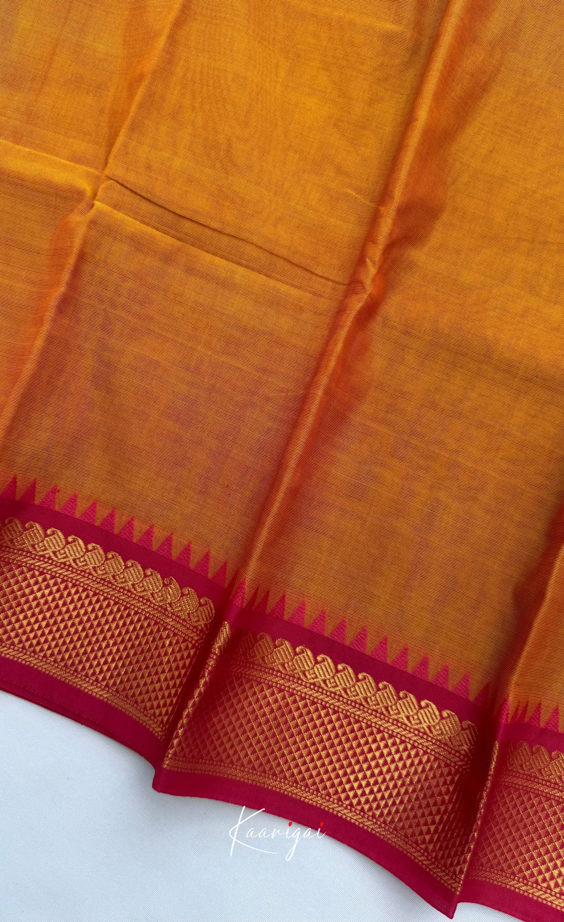 Nalinam - Mustard yellow and Pink Chettinad Cotton Saree - Sarees