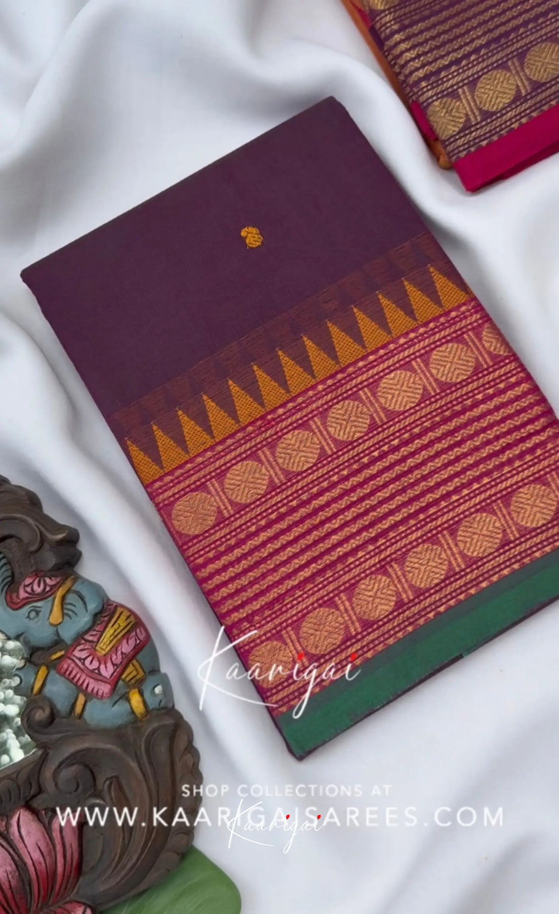 Nalinam - Purple and Pink Chettinad Cotton Saree - Sarees