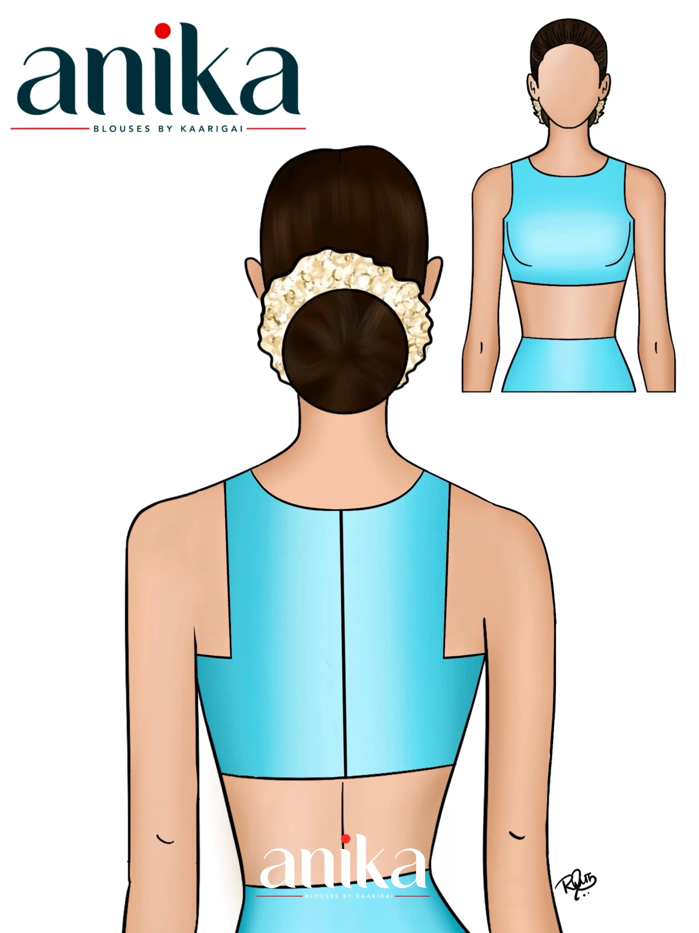 Off white- Hand Block Printed Cotton Blouse