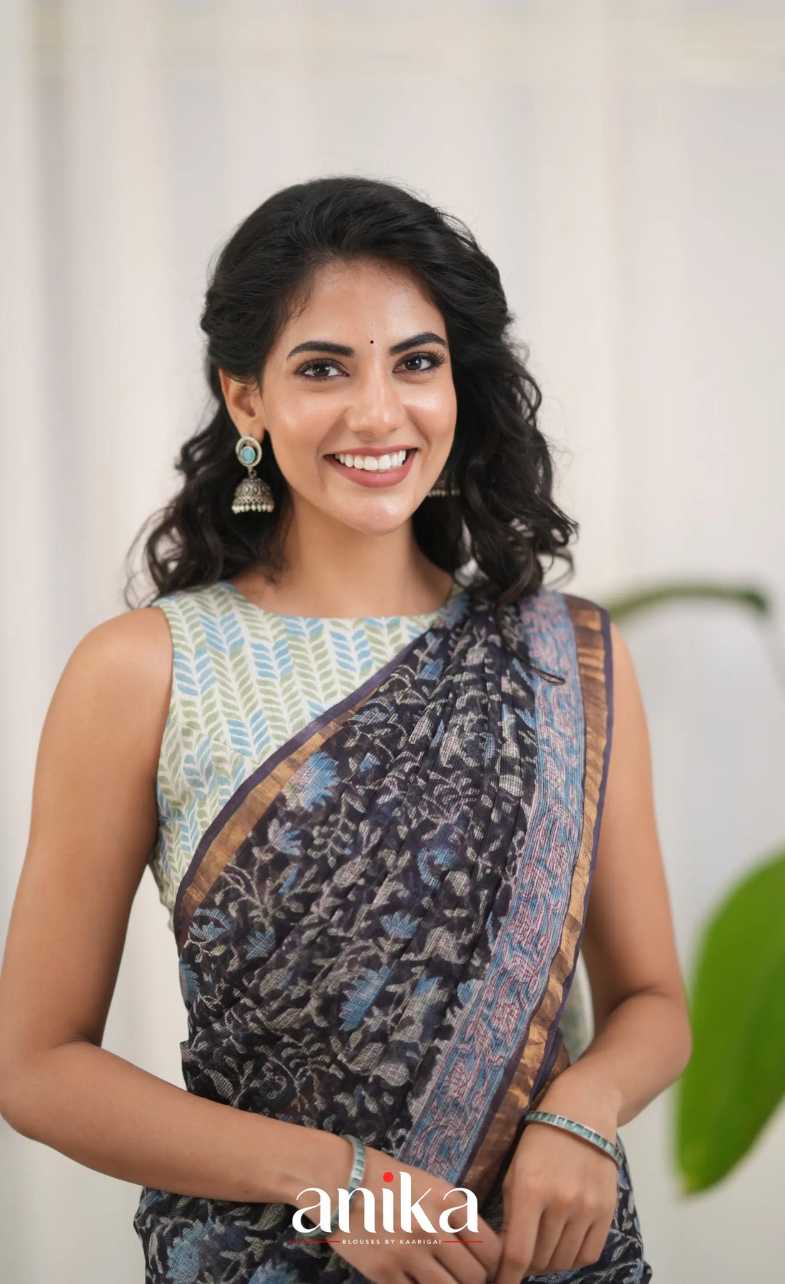 Off white- Hand Block Printed Cotton Blouse