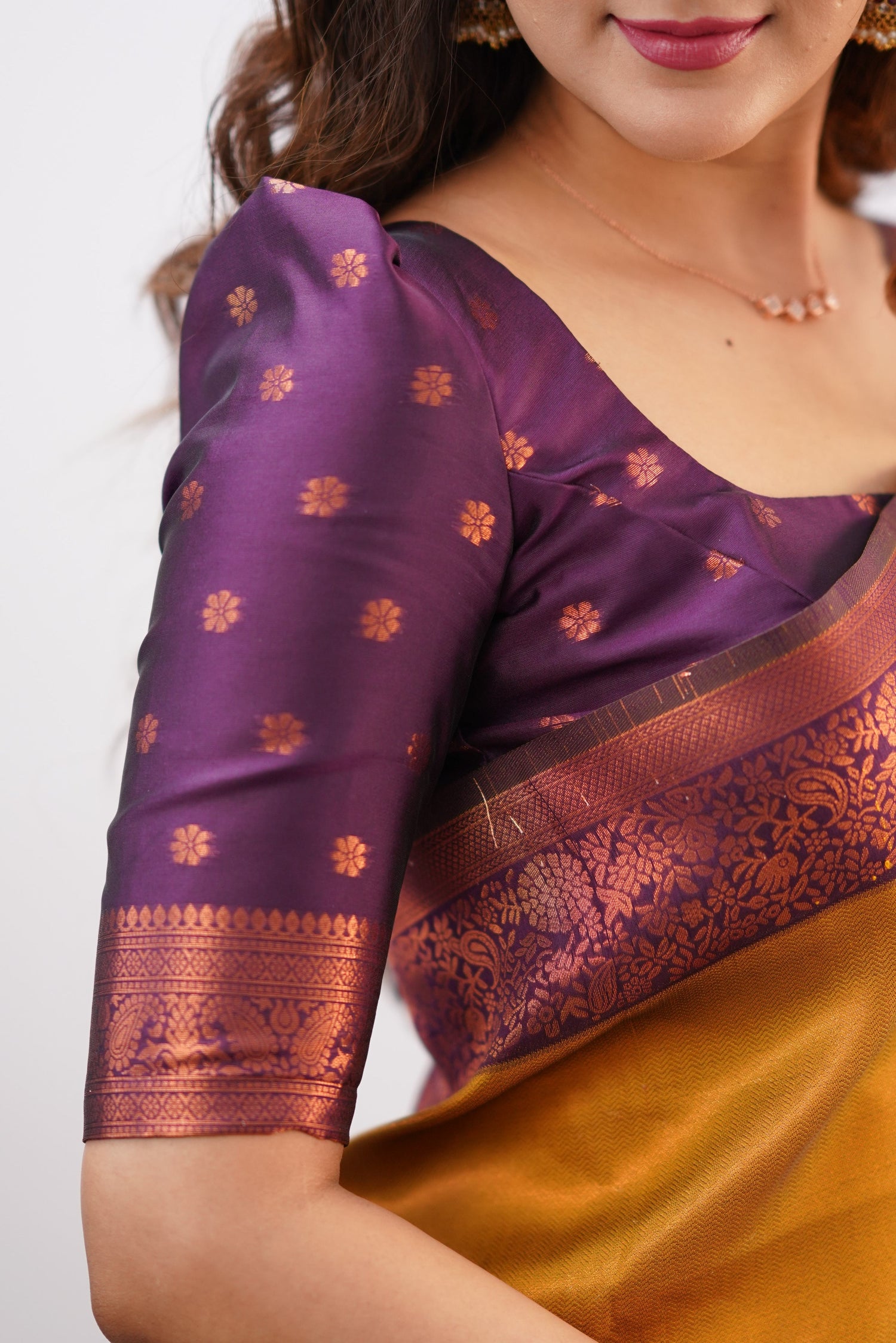 Sita Blended Silk Saree - Yellow and Magentaish Purple