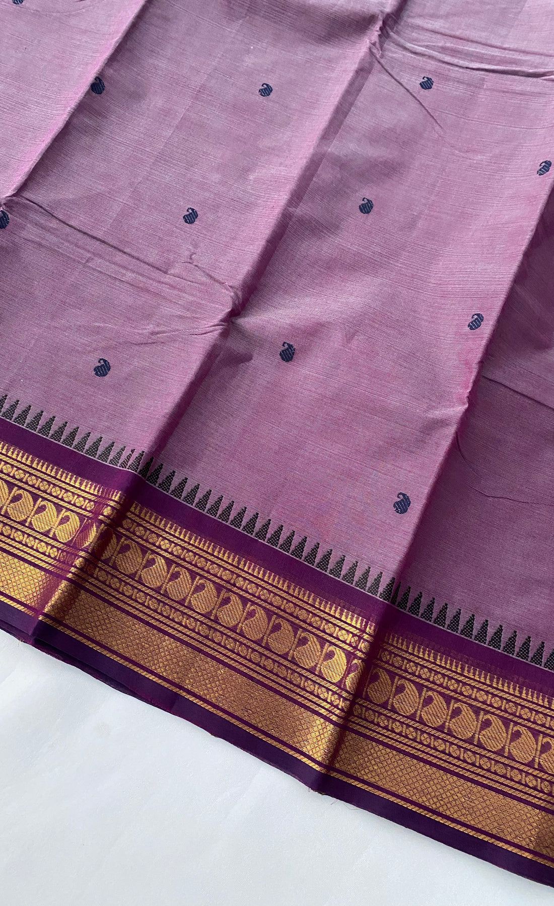 Chettinad Cotton Saree -  Mauve tone and Dark Purple shade