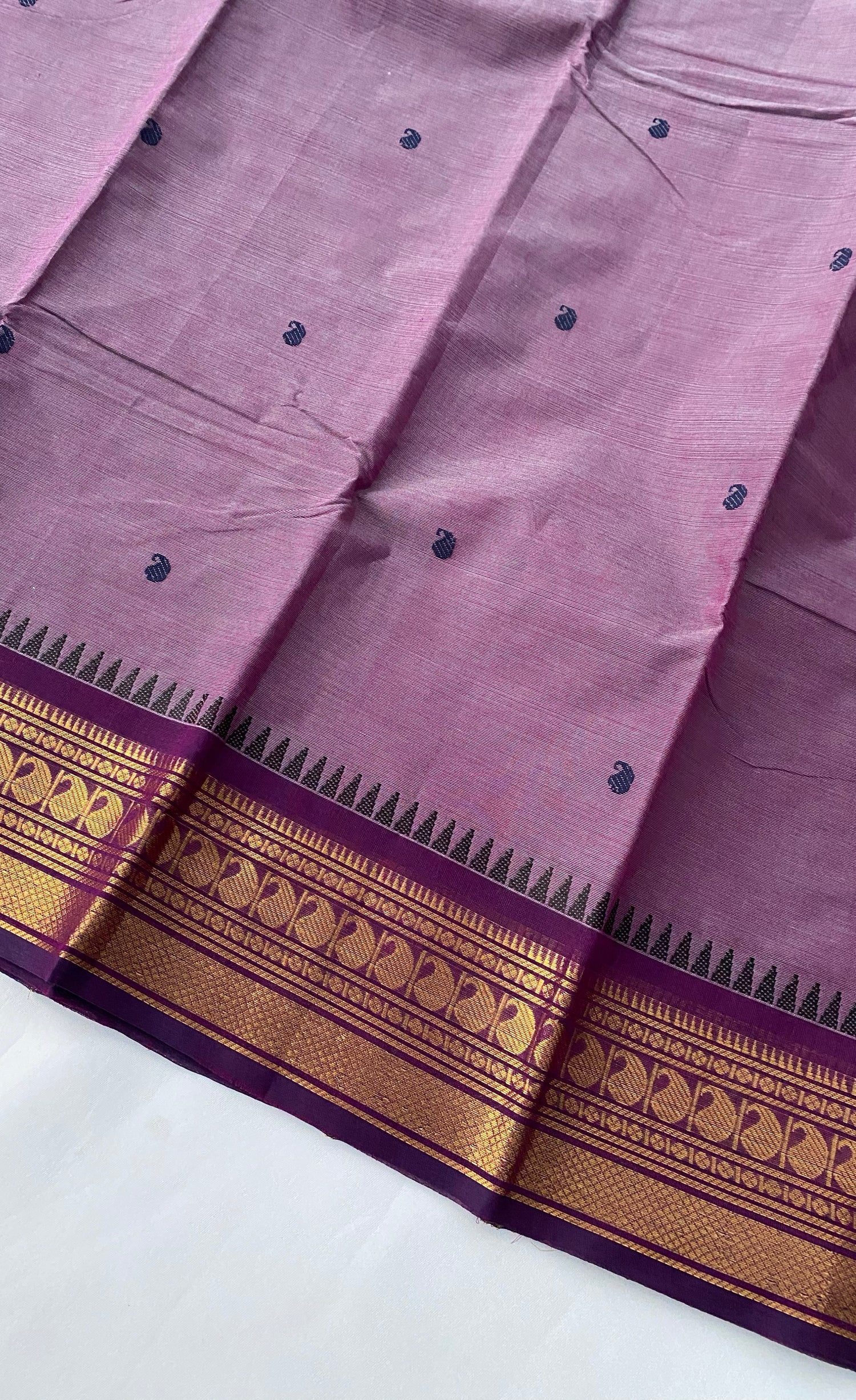 Chettinad Cotton Saree -  Mauve tone and Dark Purple shade