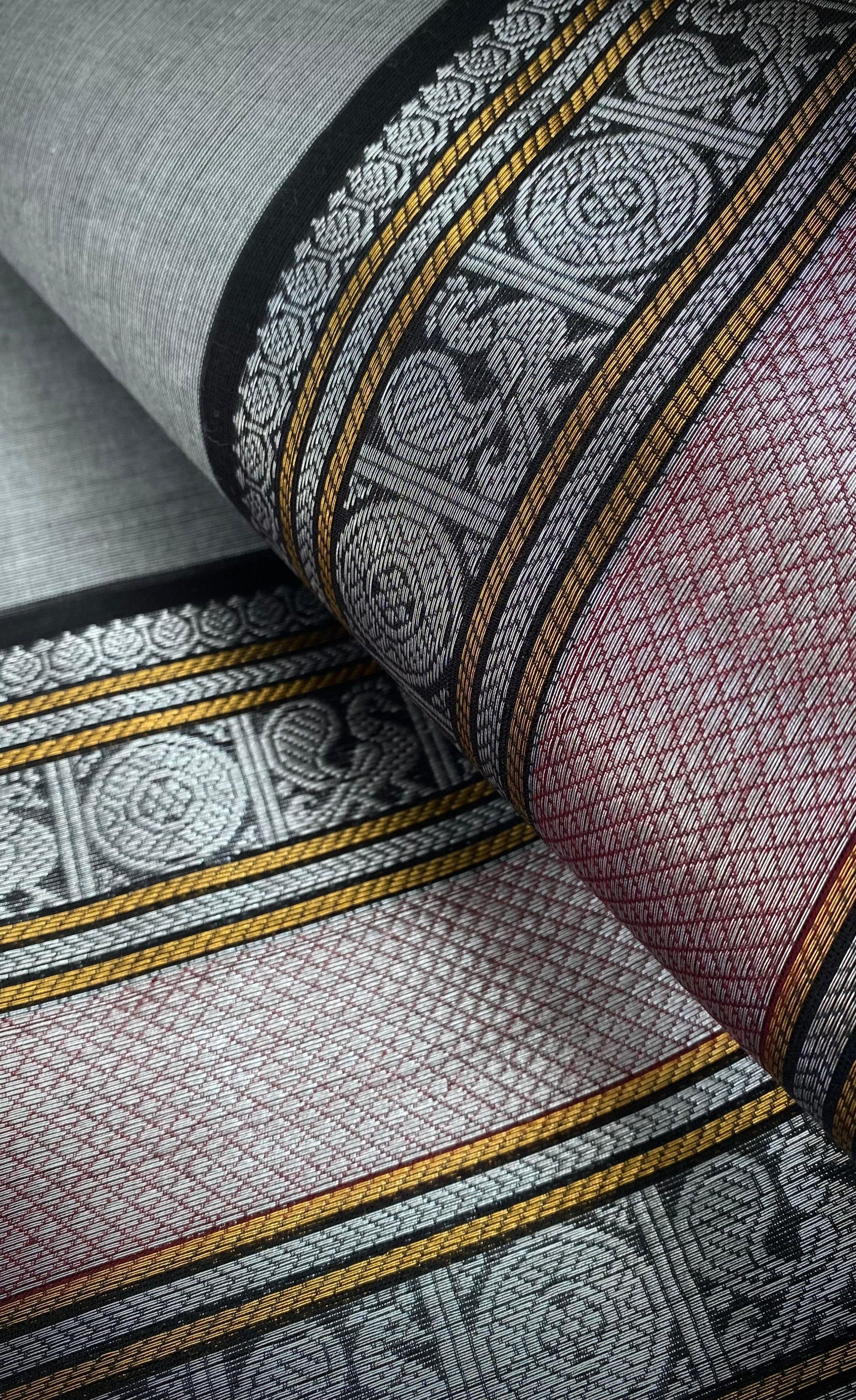 Chettinad Cotton Saree -  Grey tone and Black shade