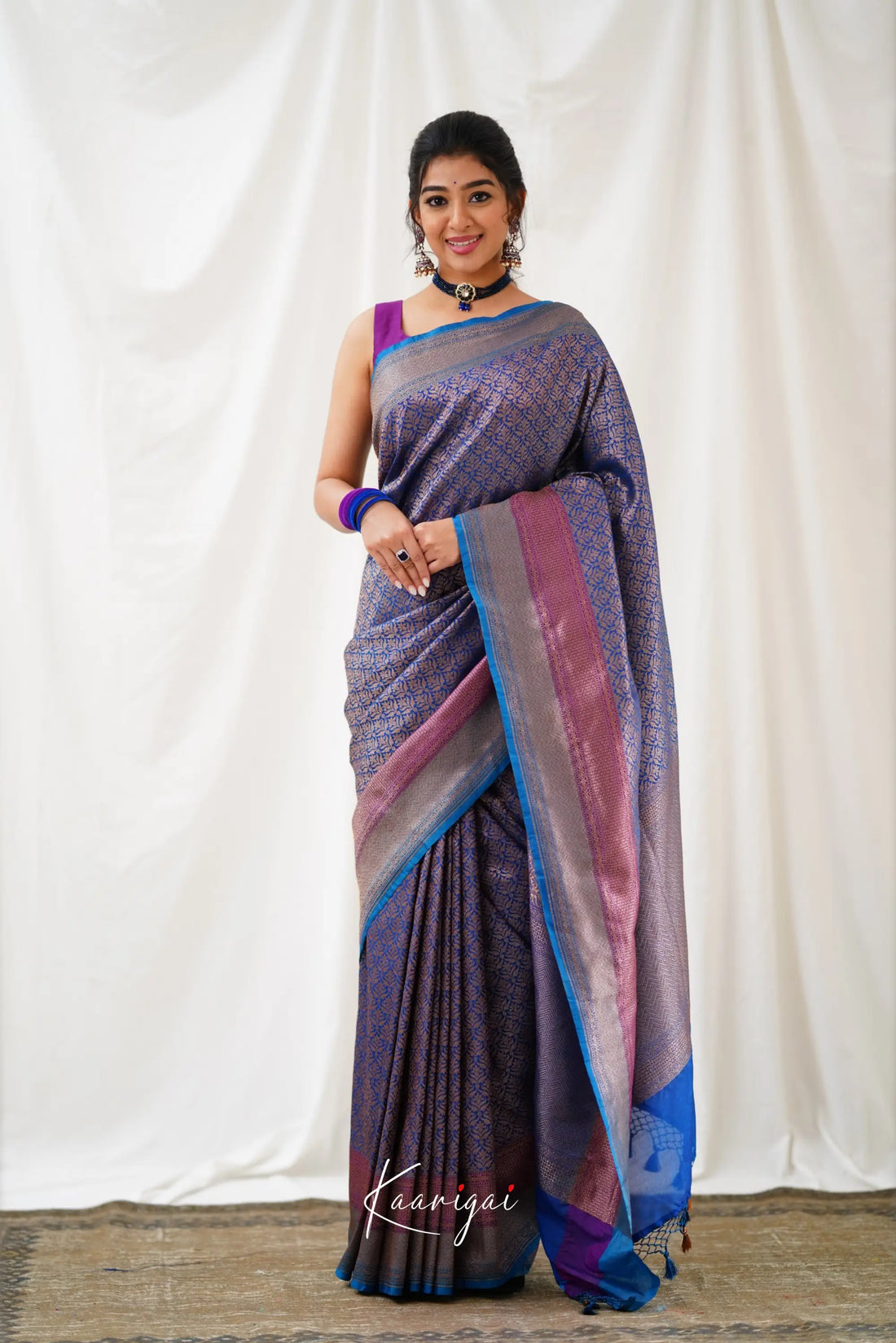 Antara Banarassi Silk Saree - Dark Blue Sarees