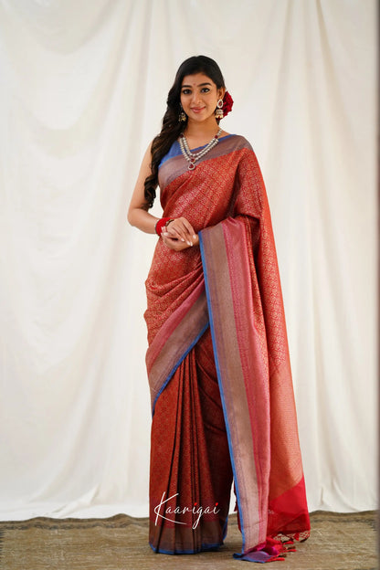 Antara Banarassi Silk Saree - Maroon Sarees