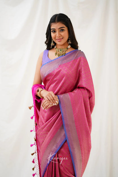 Antara Banarassi Silk Saree - Pink Sarees