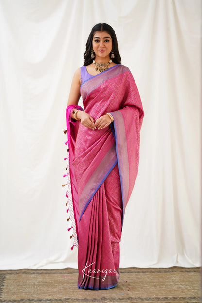 Antara Banarassi Silk Saree - Pink Sarees