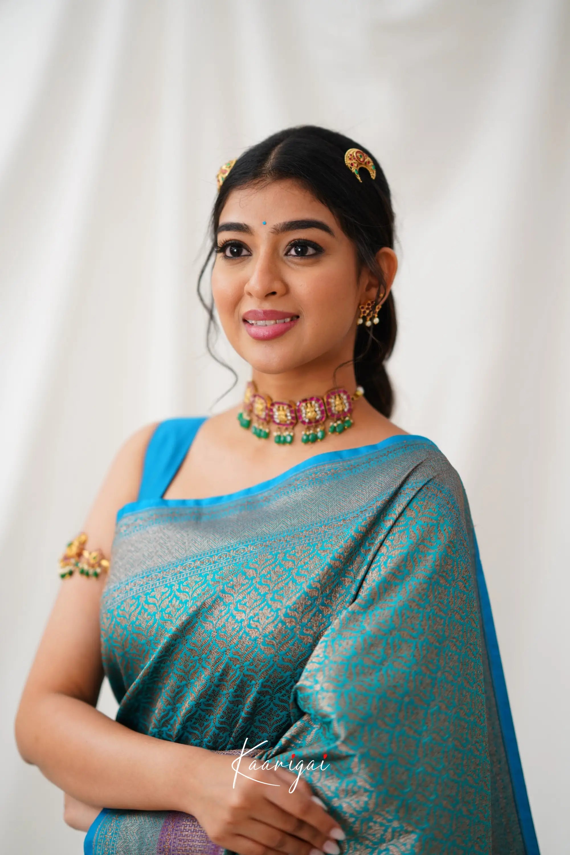 Antara Banarassi Silk Saree - Teal Blue Sarees