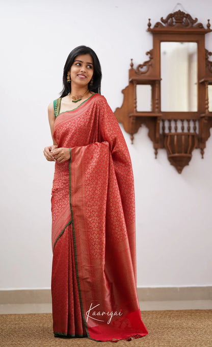 Antara- Red Banarasi Silk Saree Sarees