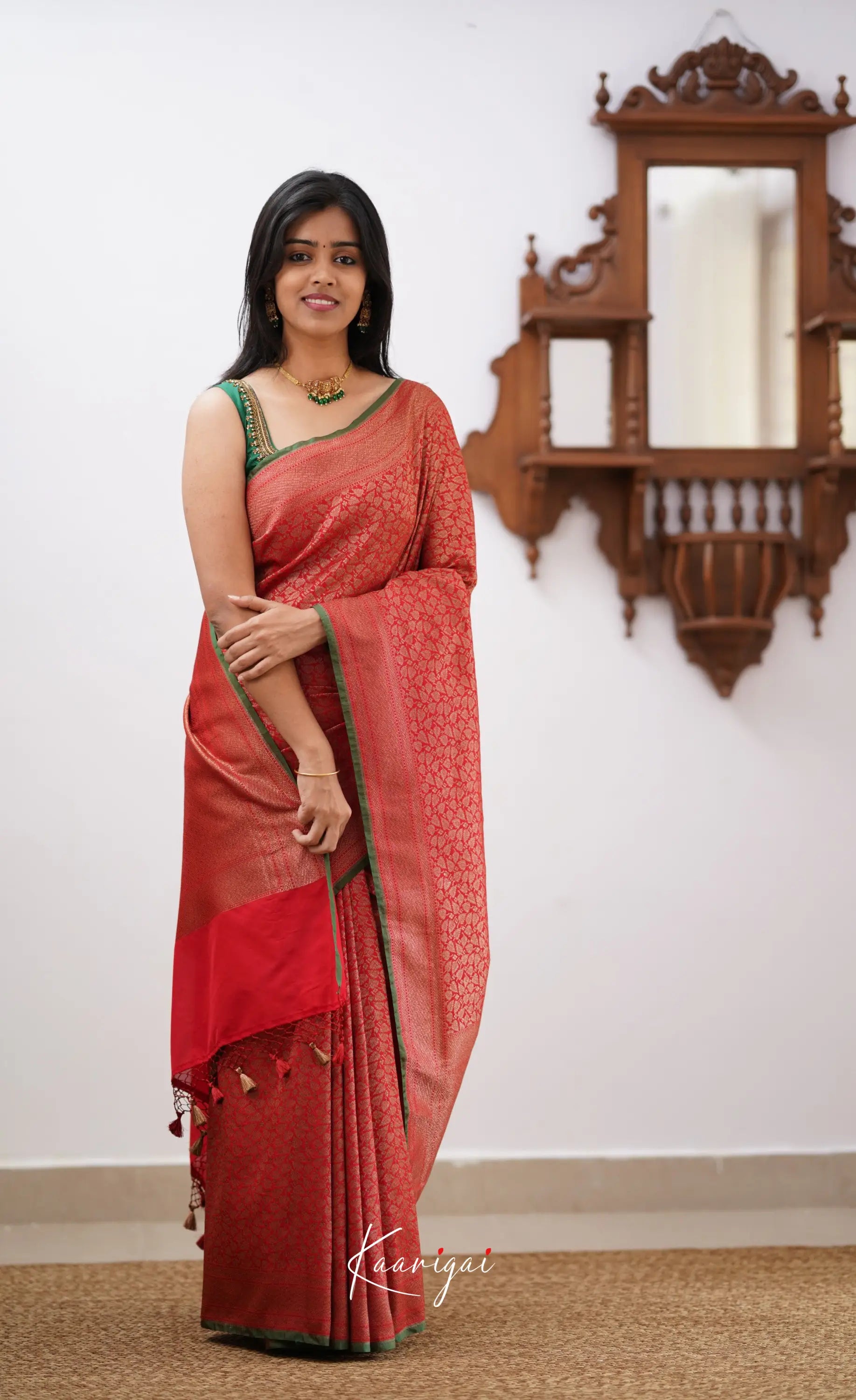 Antara- Red Banarasi Silk Saree Sarees