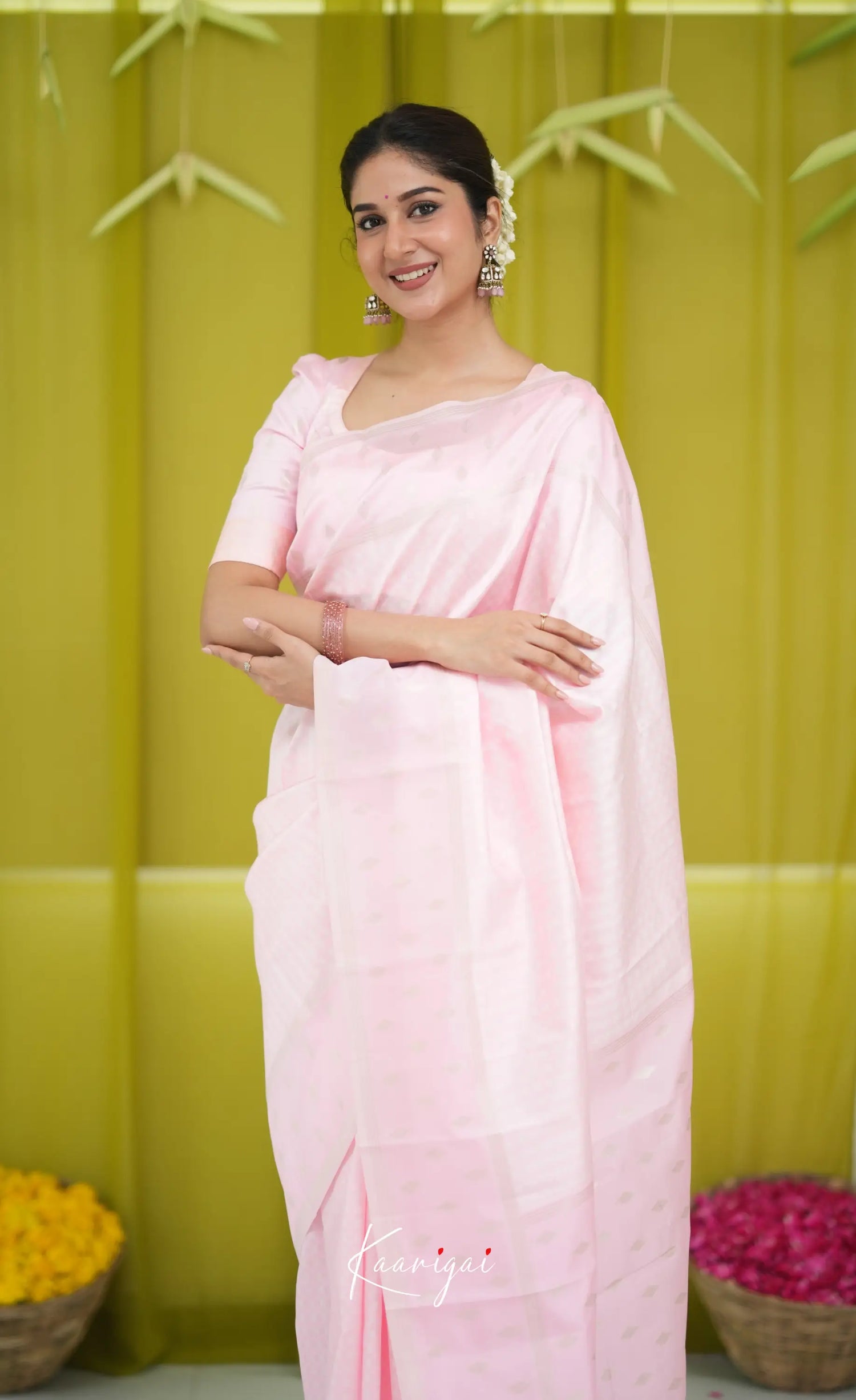Blended Silk Saree - Baby Pink Sarees