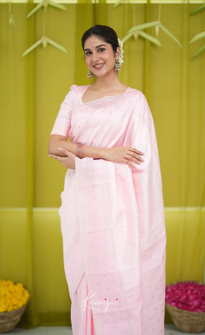 Blended Silk Saree - Baby Pink Sarees