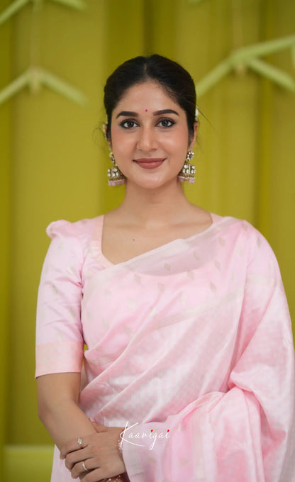 Blended Silk Saree - Baby Pink Sarees