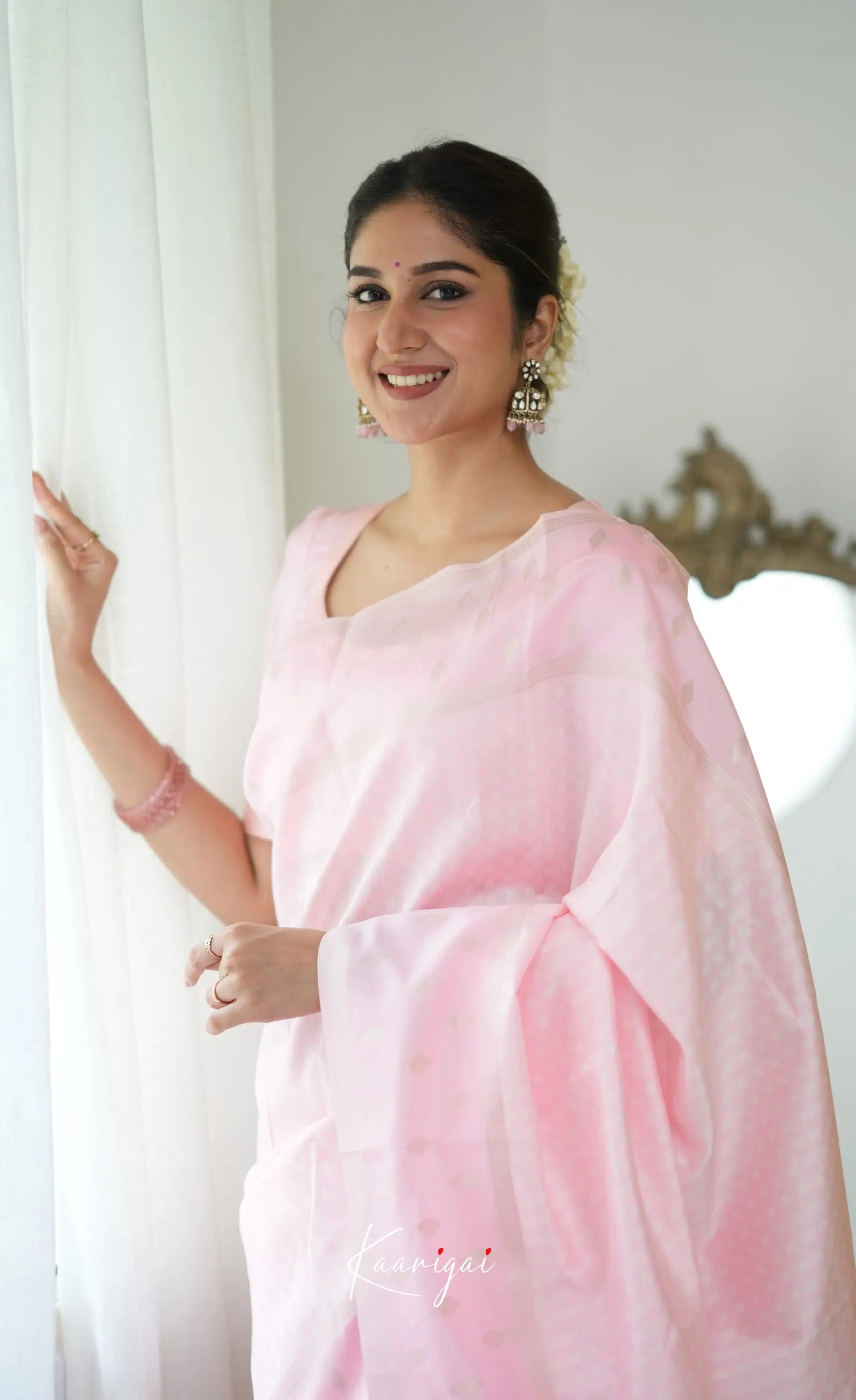 Blended Silk Saree - Baby Pink Sarees