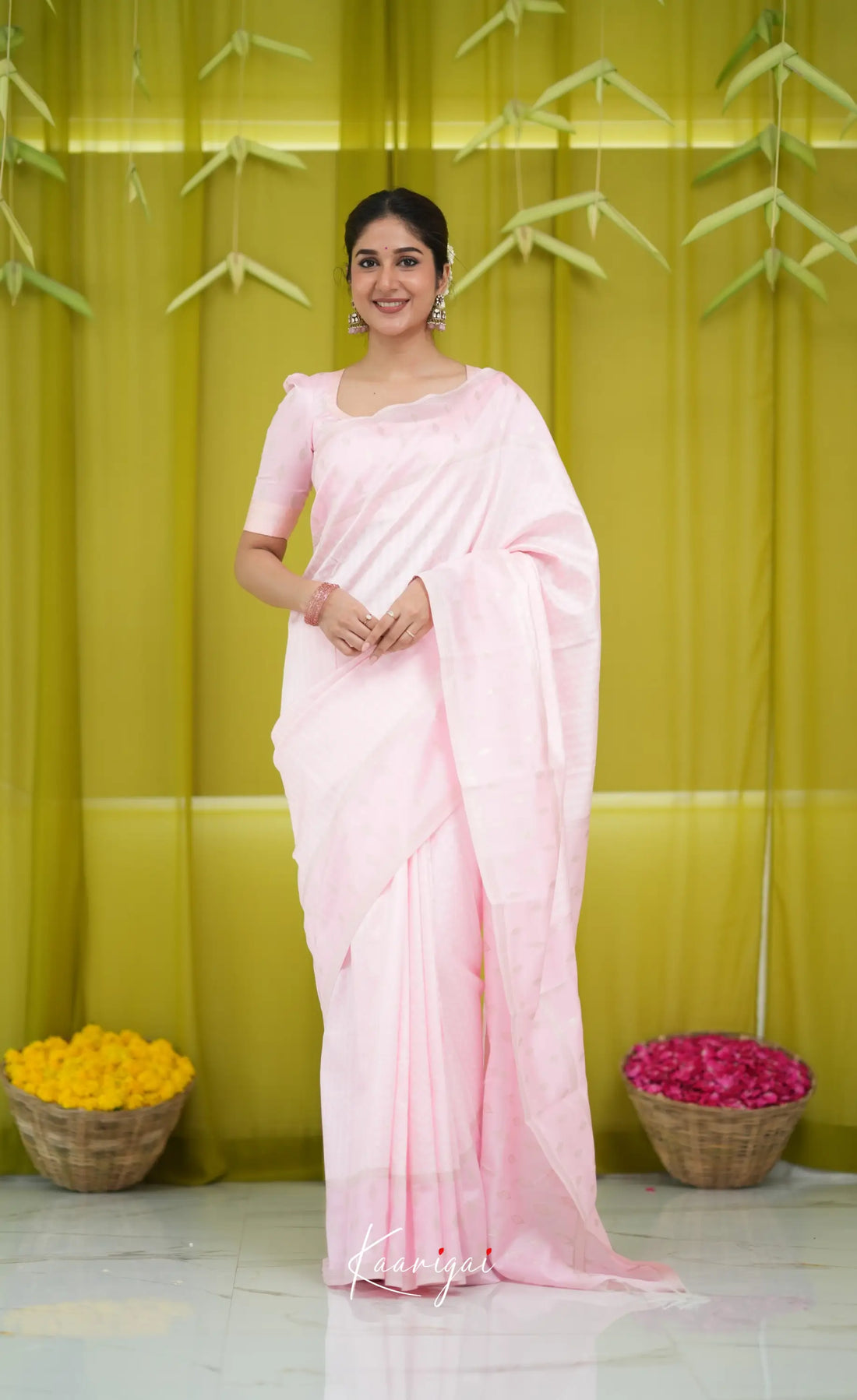 Blended Silk Saree - Baby Pink Sarees