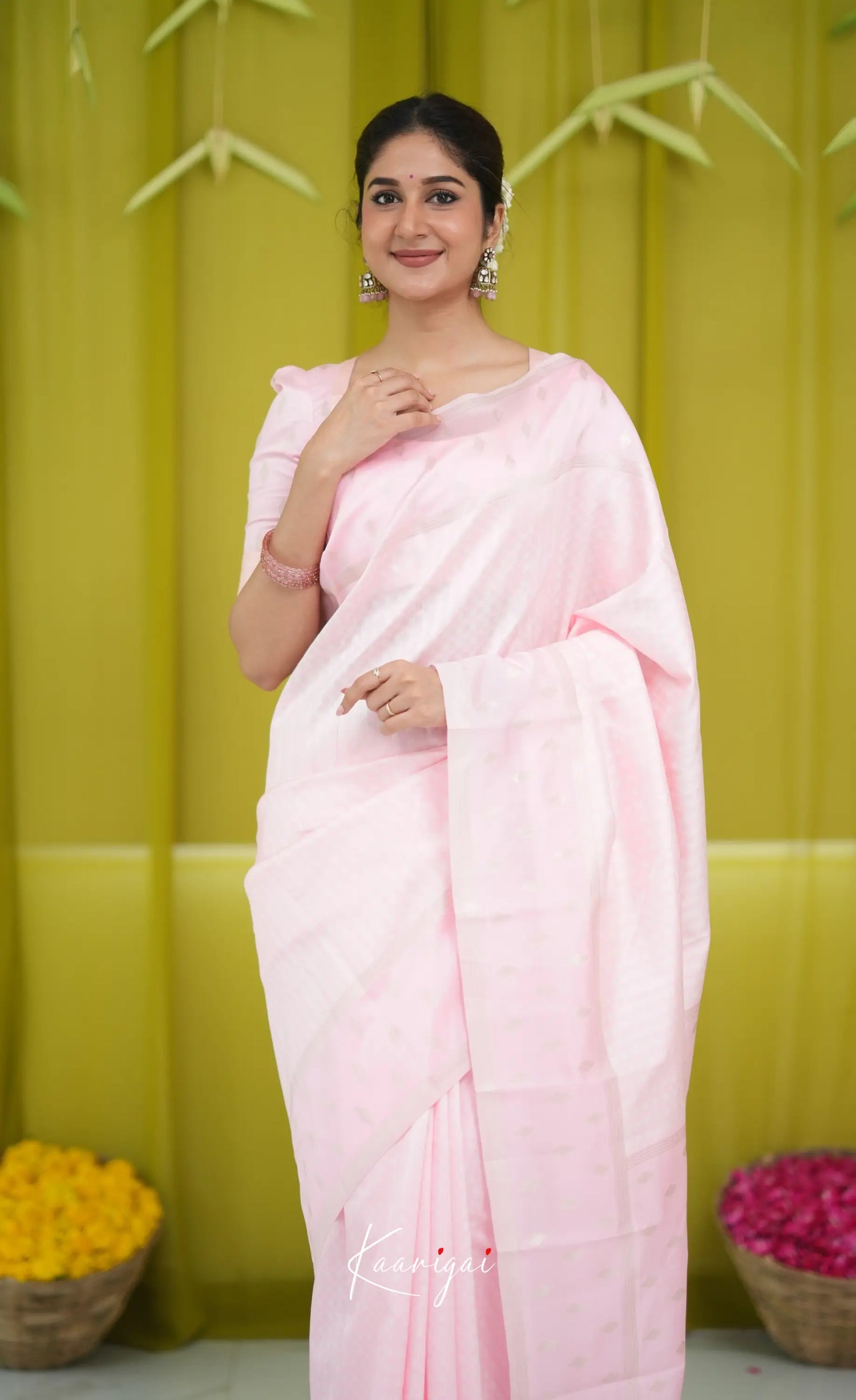 Blended Silk Saree - Baby Pink Sarees