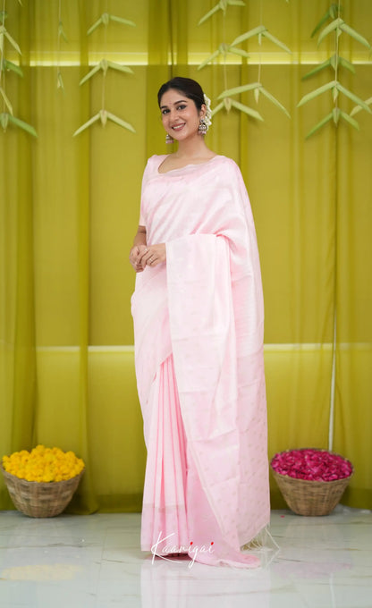 Blended Silk Saree - Baby Pink Sarees