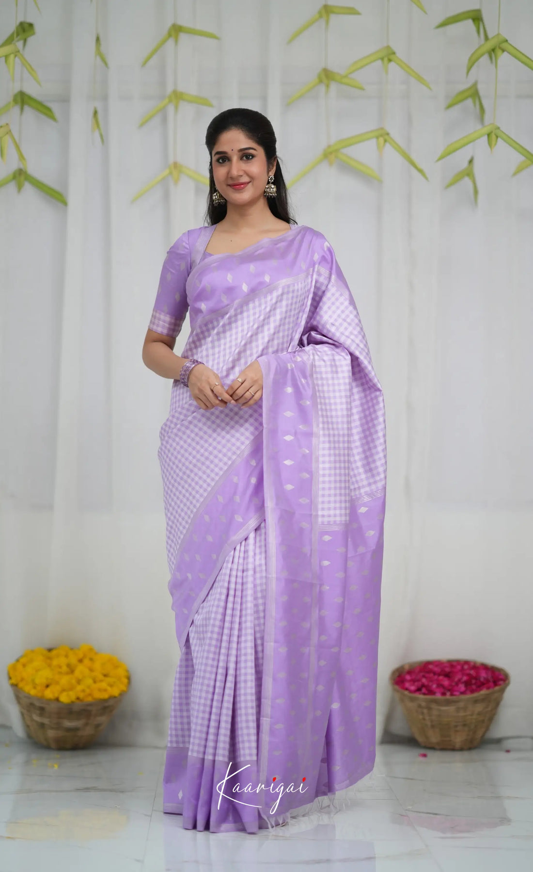 Blended Silk Saree - Lavender Sarees