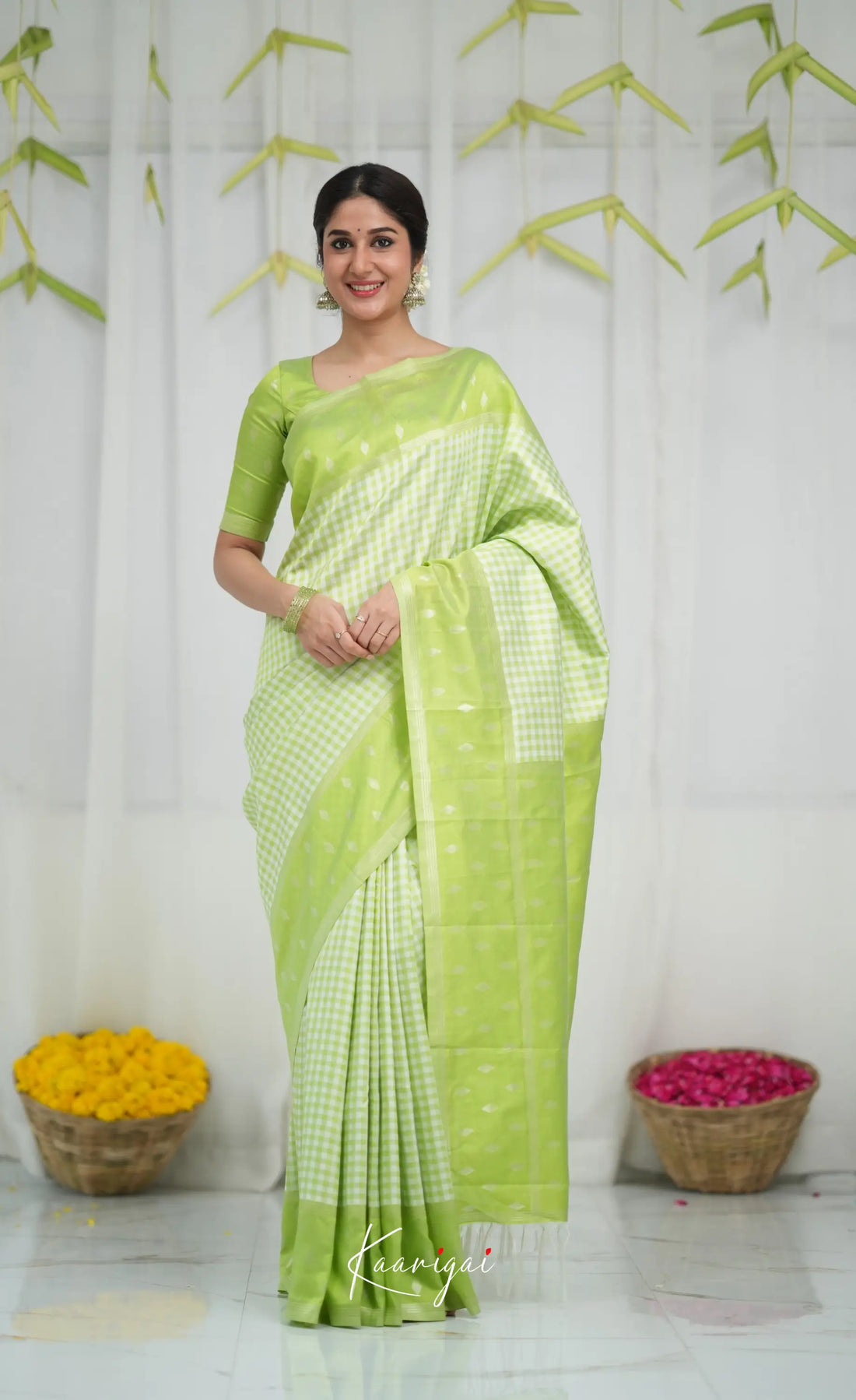 Blended Silk Saree - Light Green Sarees