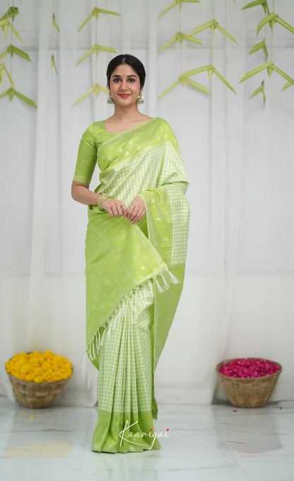 Blended Silk Saree - Light Green Sarees