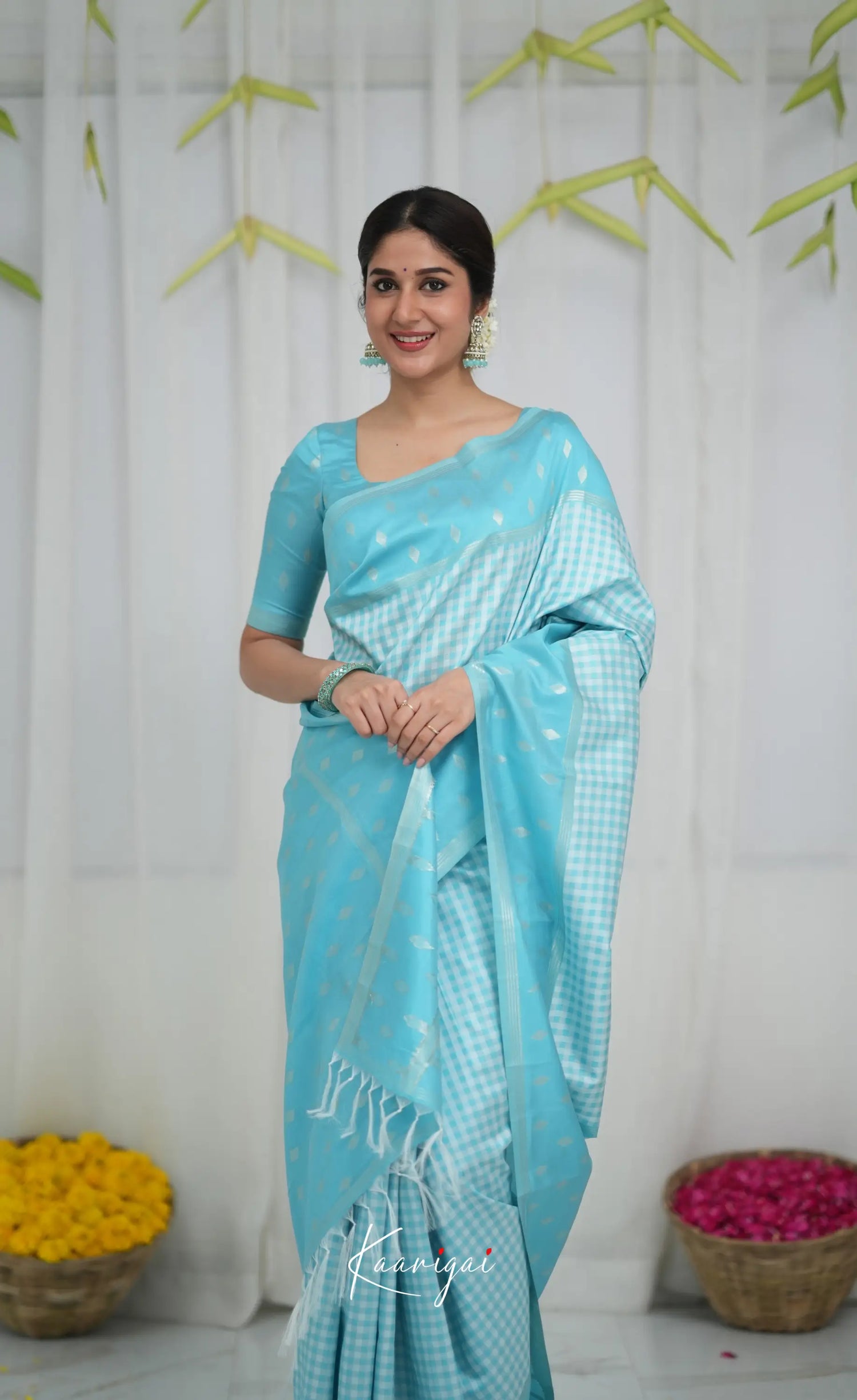 Blended Silk Saree - Sky Blue Sarees