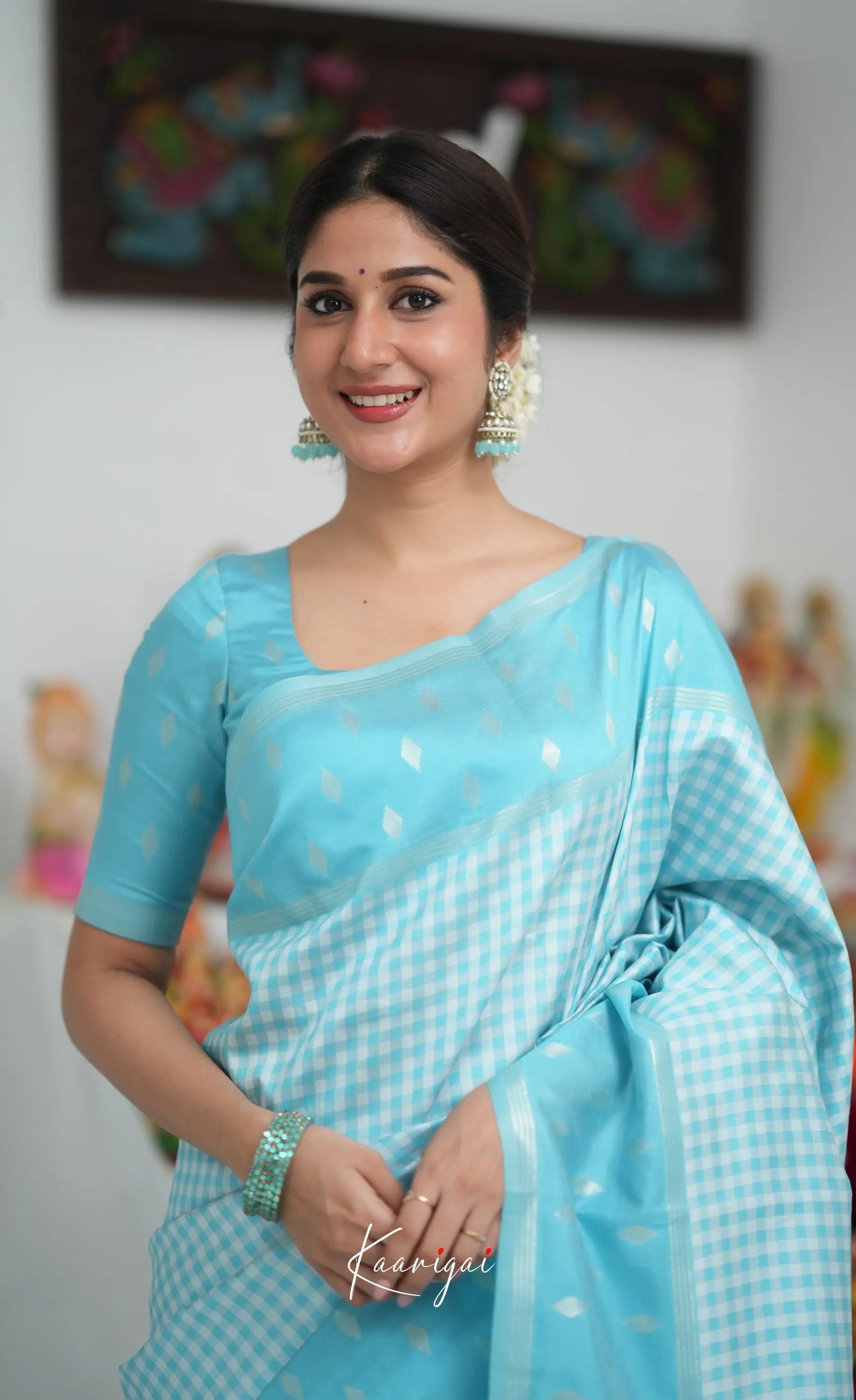 Blended Silk Saree - Sky Blue Sarees