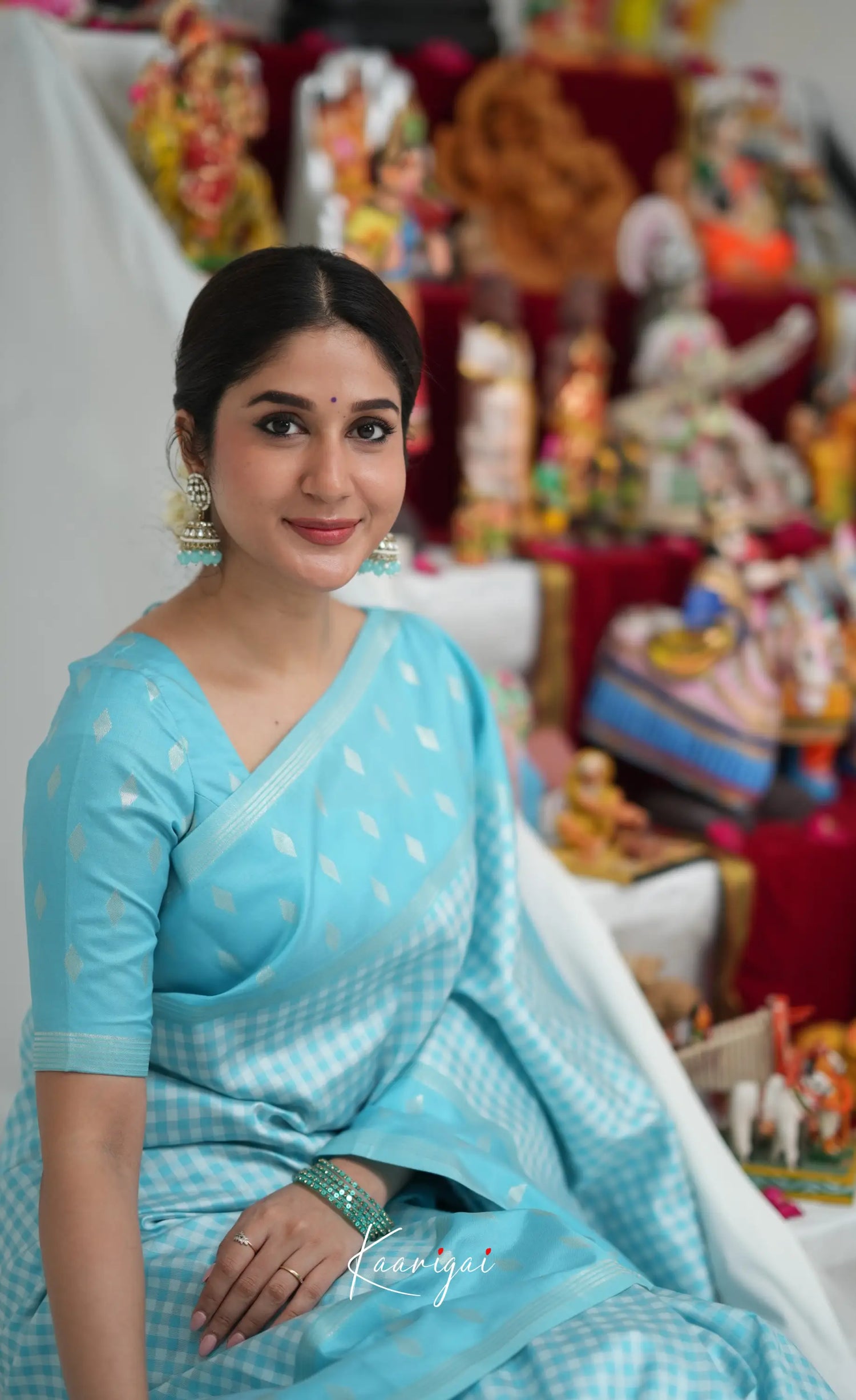 Blended Silk Saree - Sky Blue Sarees
