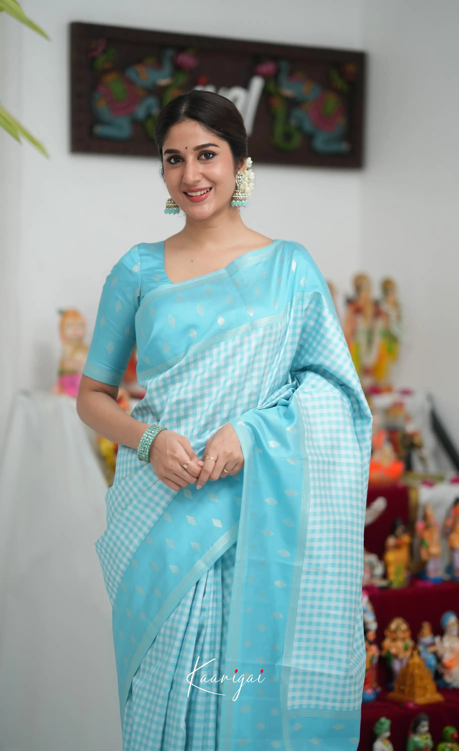 Blended Silk Saree - Sky Blue Sarees