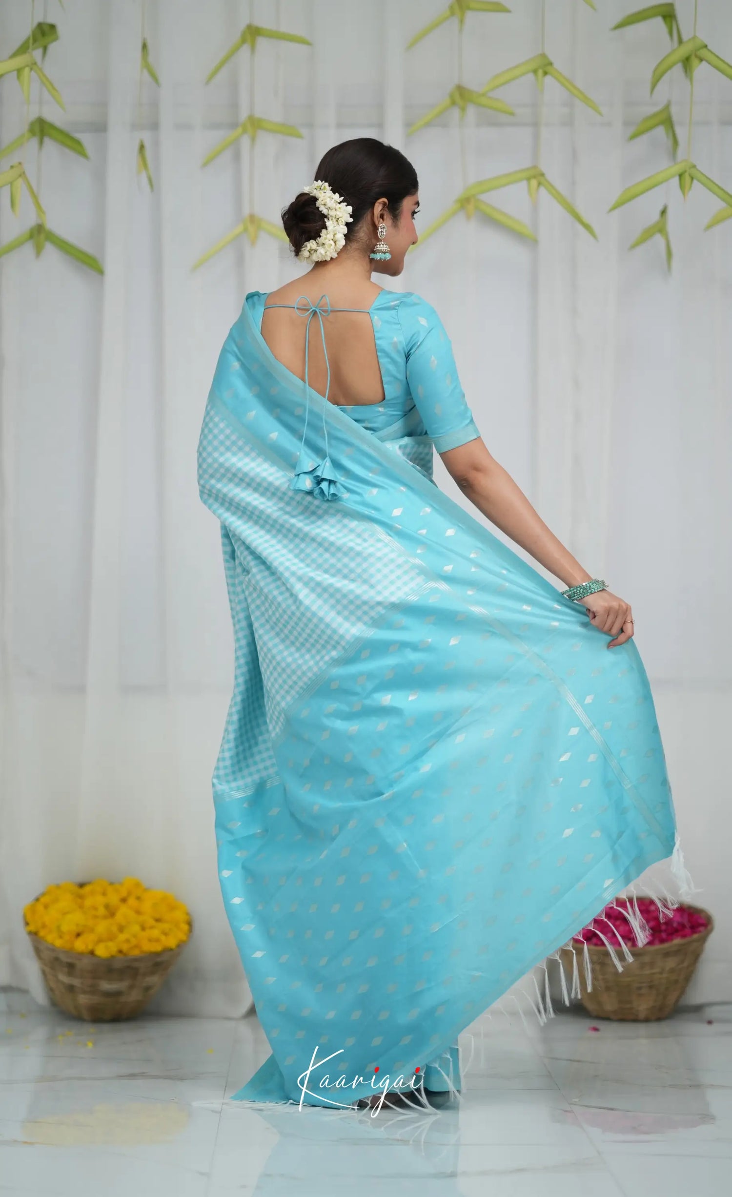 Blended Silk Saree - Sky Blue Sarees