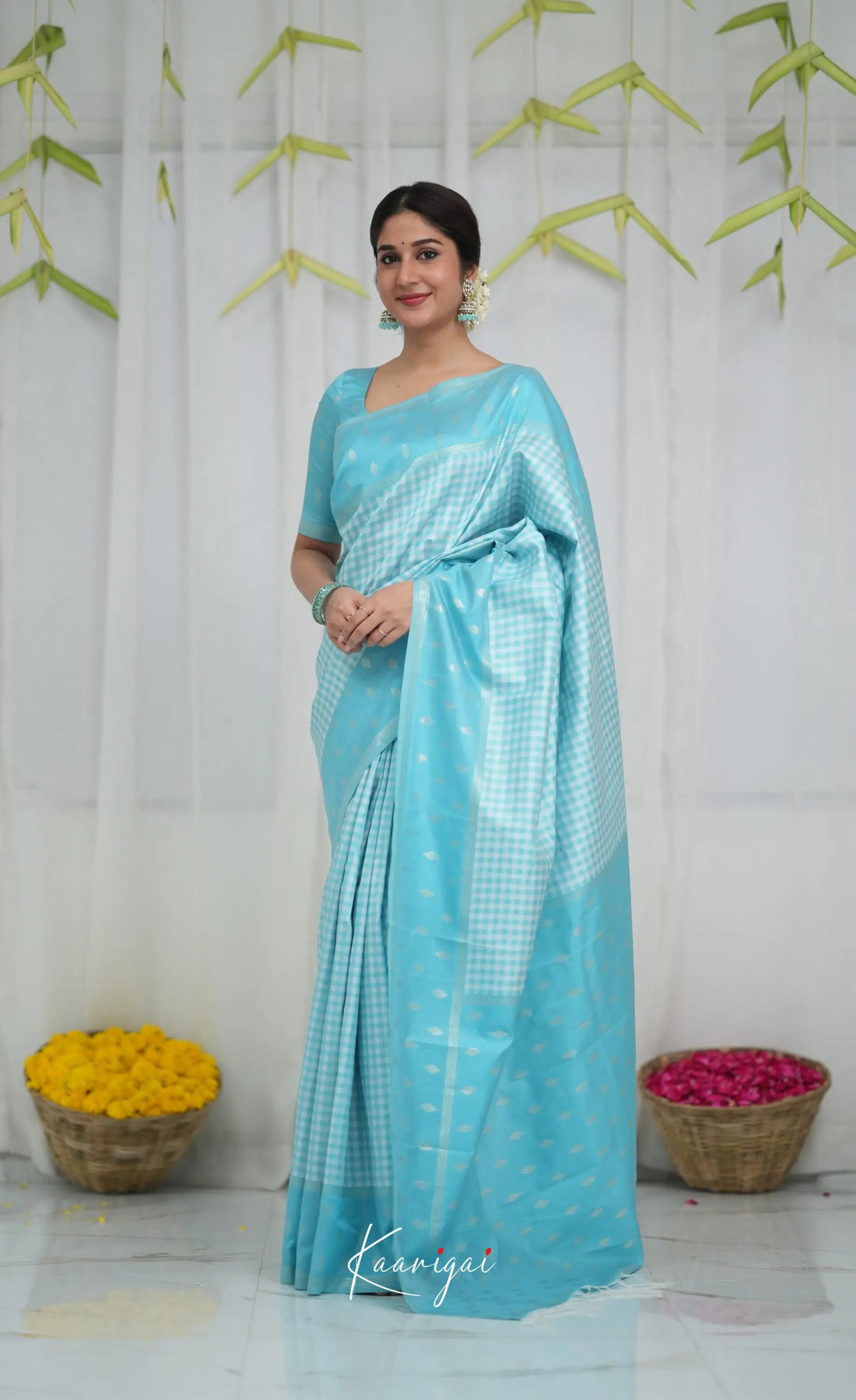 Blended Silk Saree - Sky Blue Sarees
