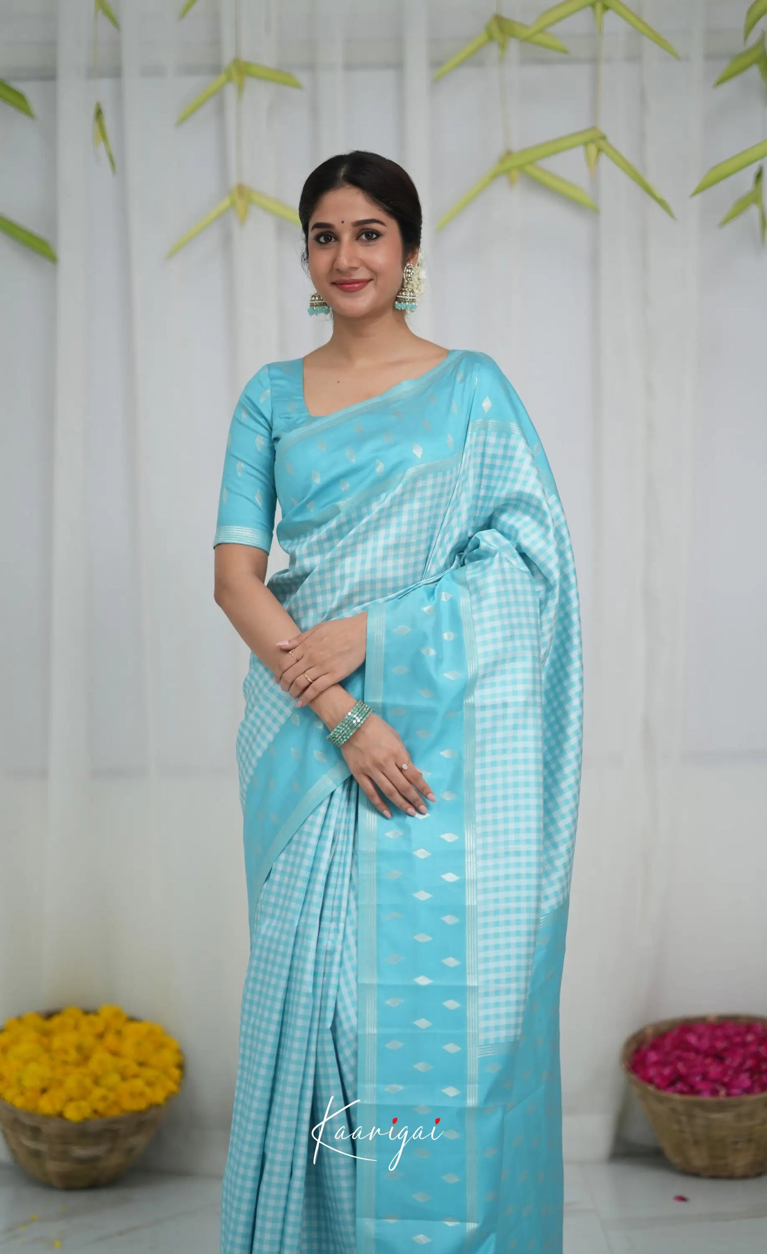Blended Silk Saree - Sky Blue Sarees
