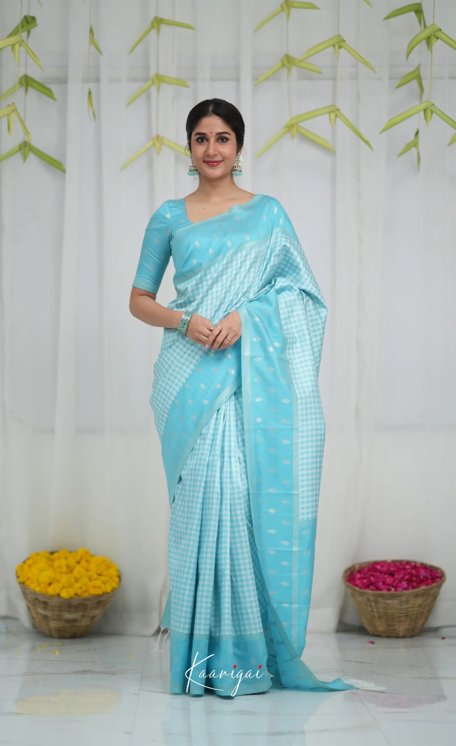 Blended Silk Saree - Sky Blue Sarees