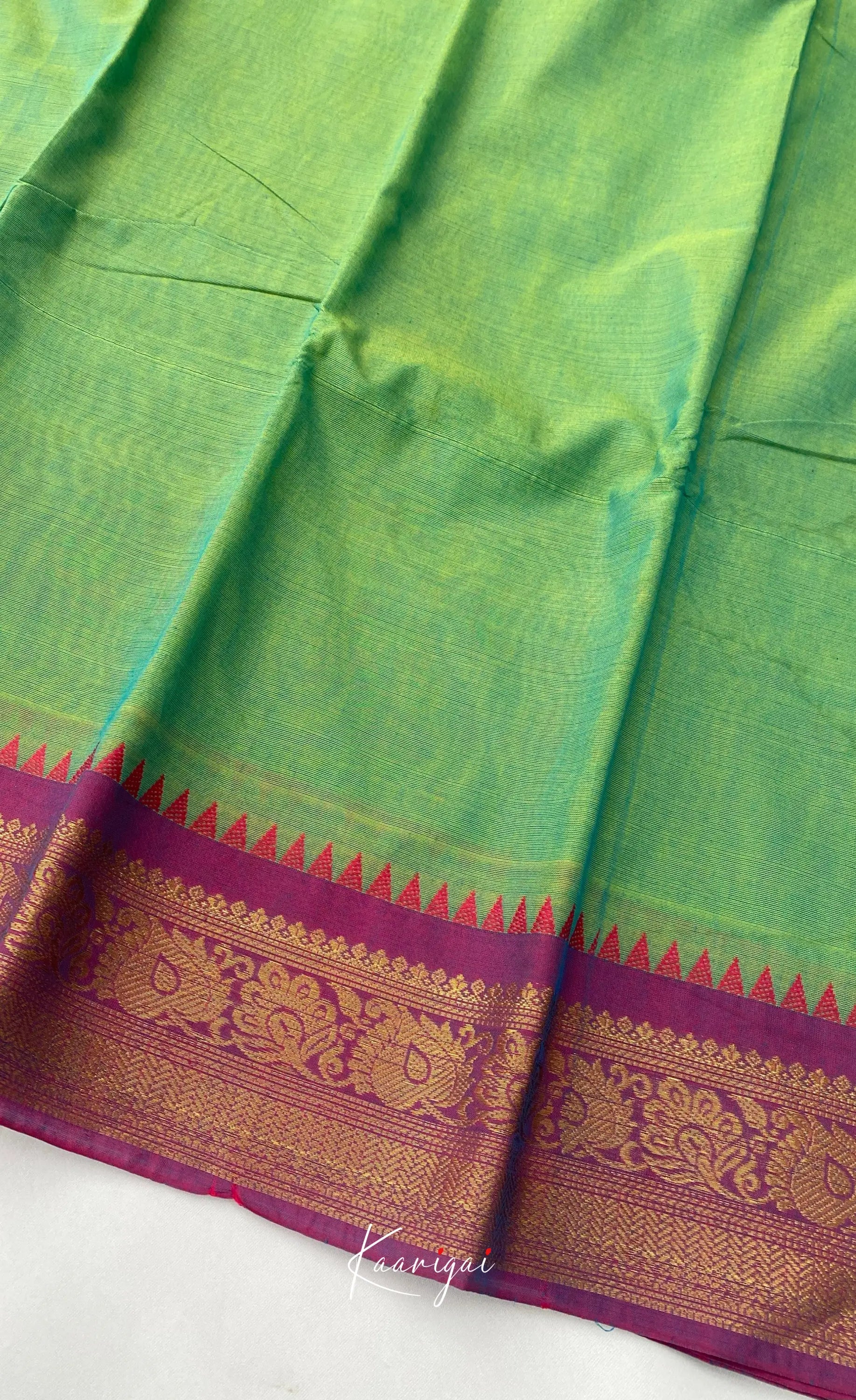Chettinad Cotton Saree - Bluish green tone Sarees
