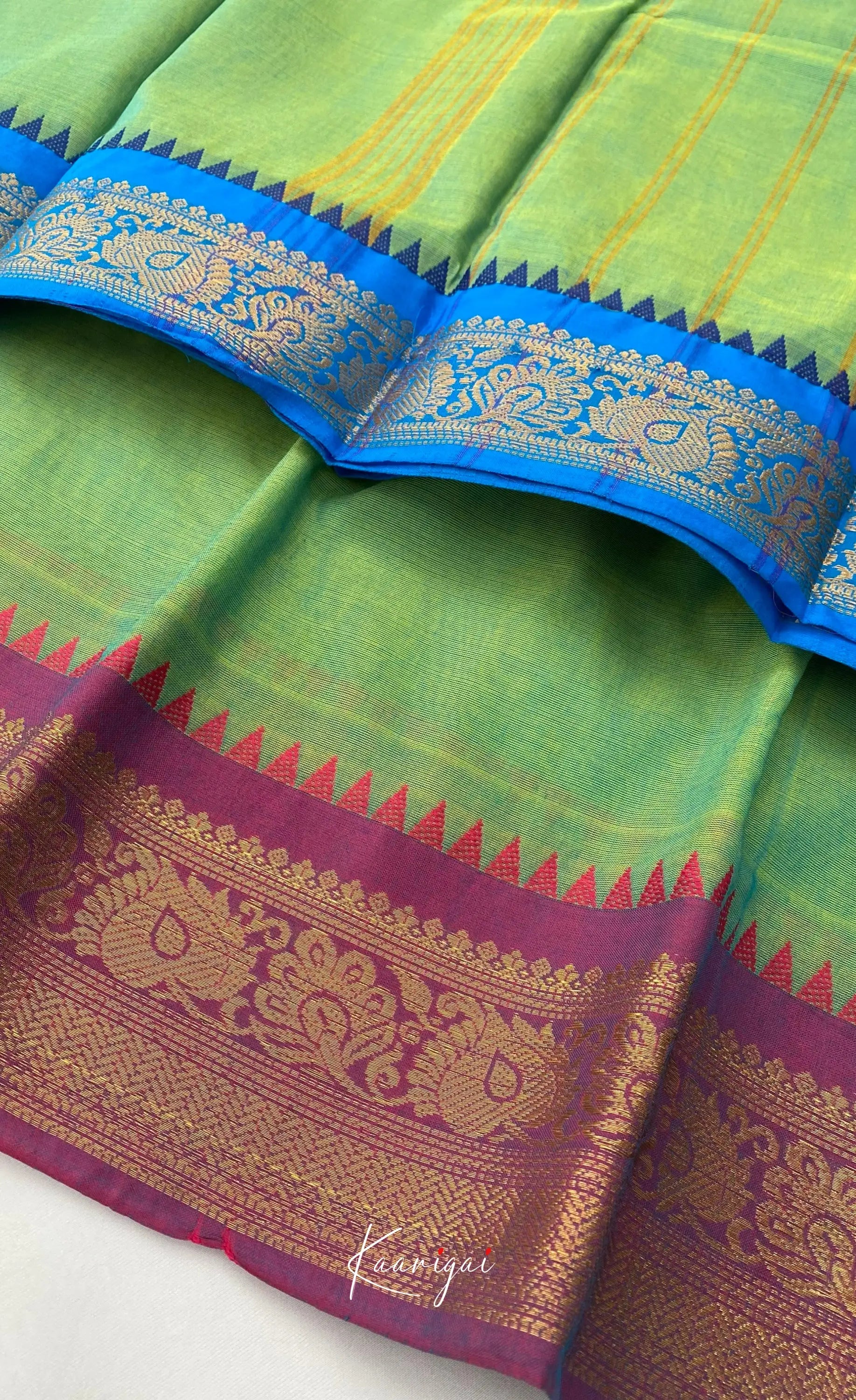 Chettinad Cotton Saree - Bluish green tone Sarees