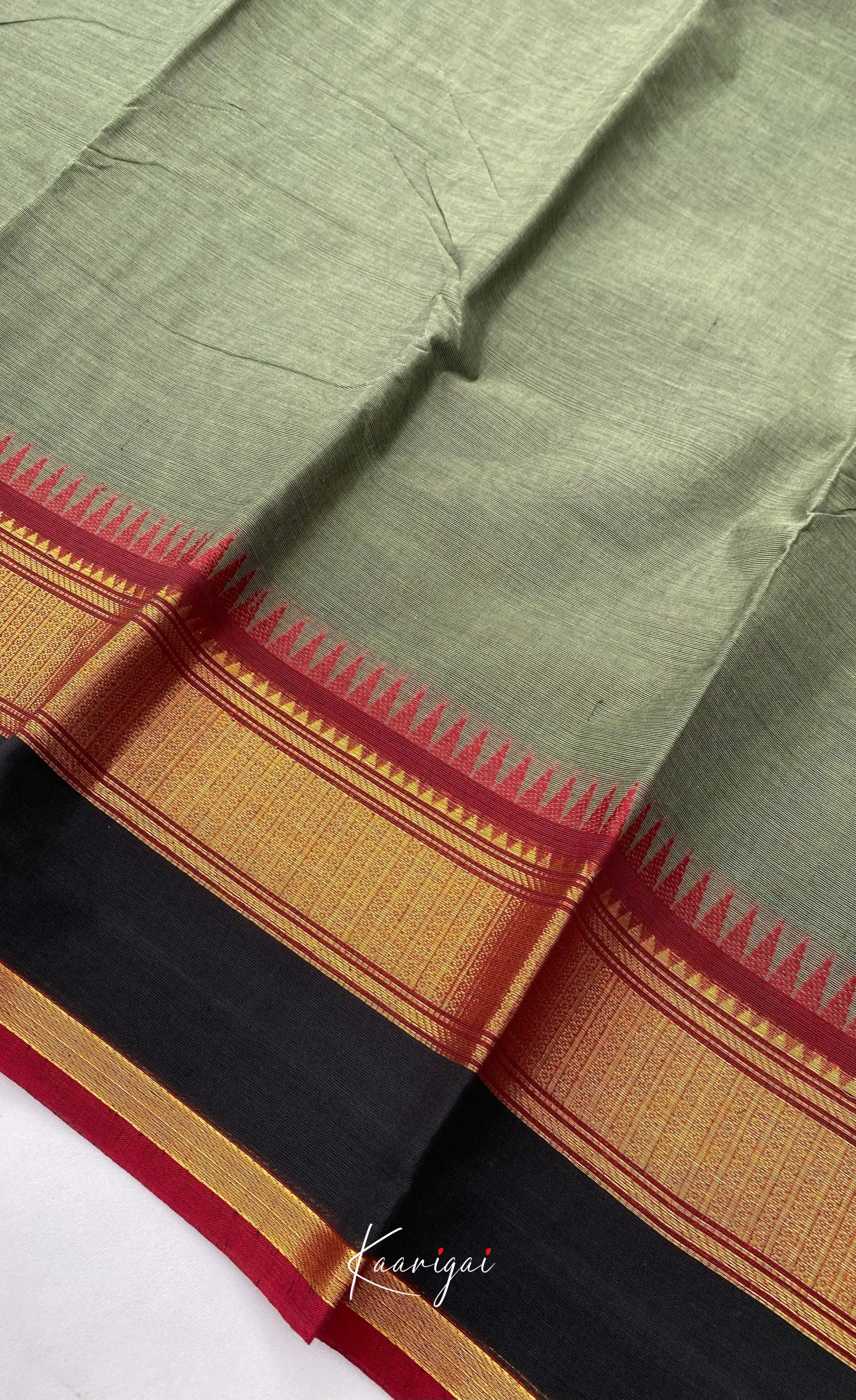 Chettinad Cotton Saree - Grey tone and Dark maroon shade Sarees