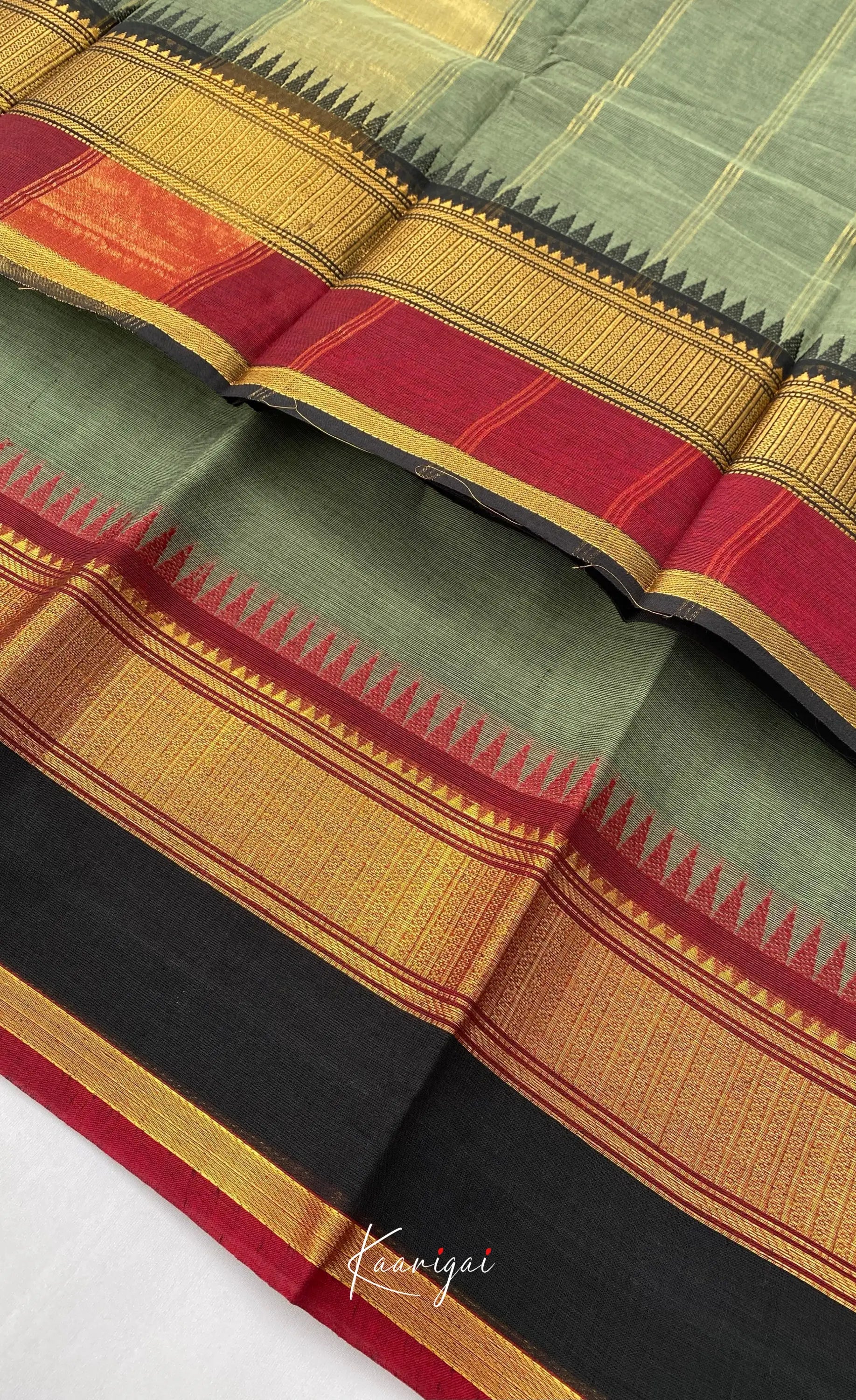 Chettinad Cotton Saree - Grey tone and Dark maroon shade Sarees