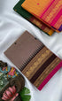 Chettinad Cotton Saree - Light brown with Dark brown Sarees