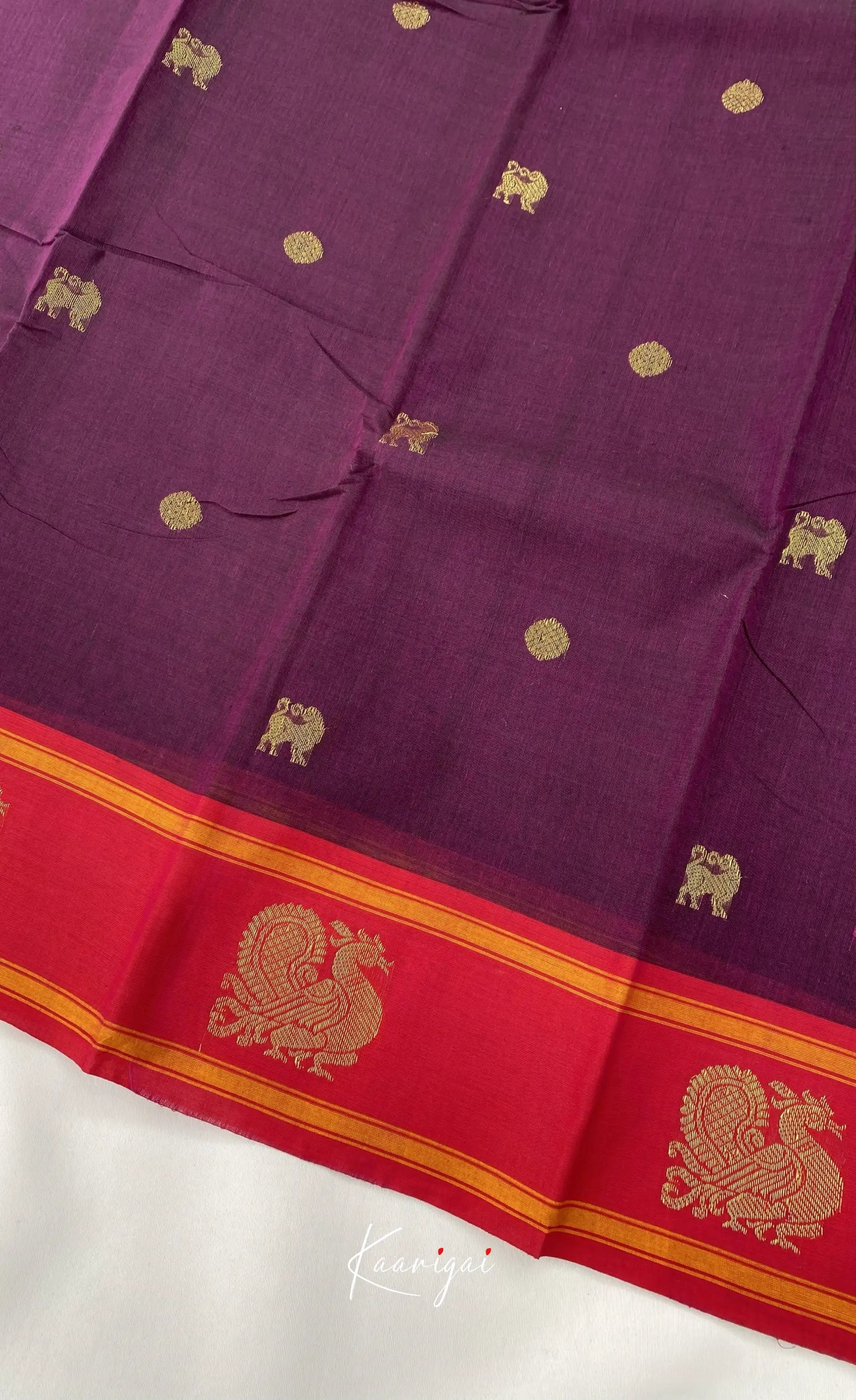 Chettinad Cotton Saree - Purple and Bright Pink Sarees