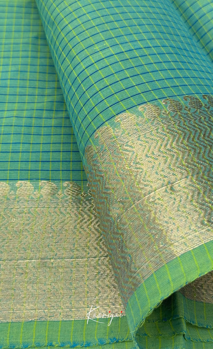 Chettinad Cotton Saree - Two-tone green and Gold shade Sarees