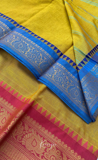 Chettinad Cotton Saree - Yellow tone Sarees