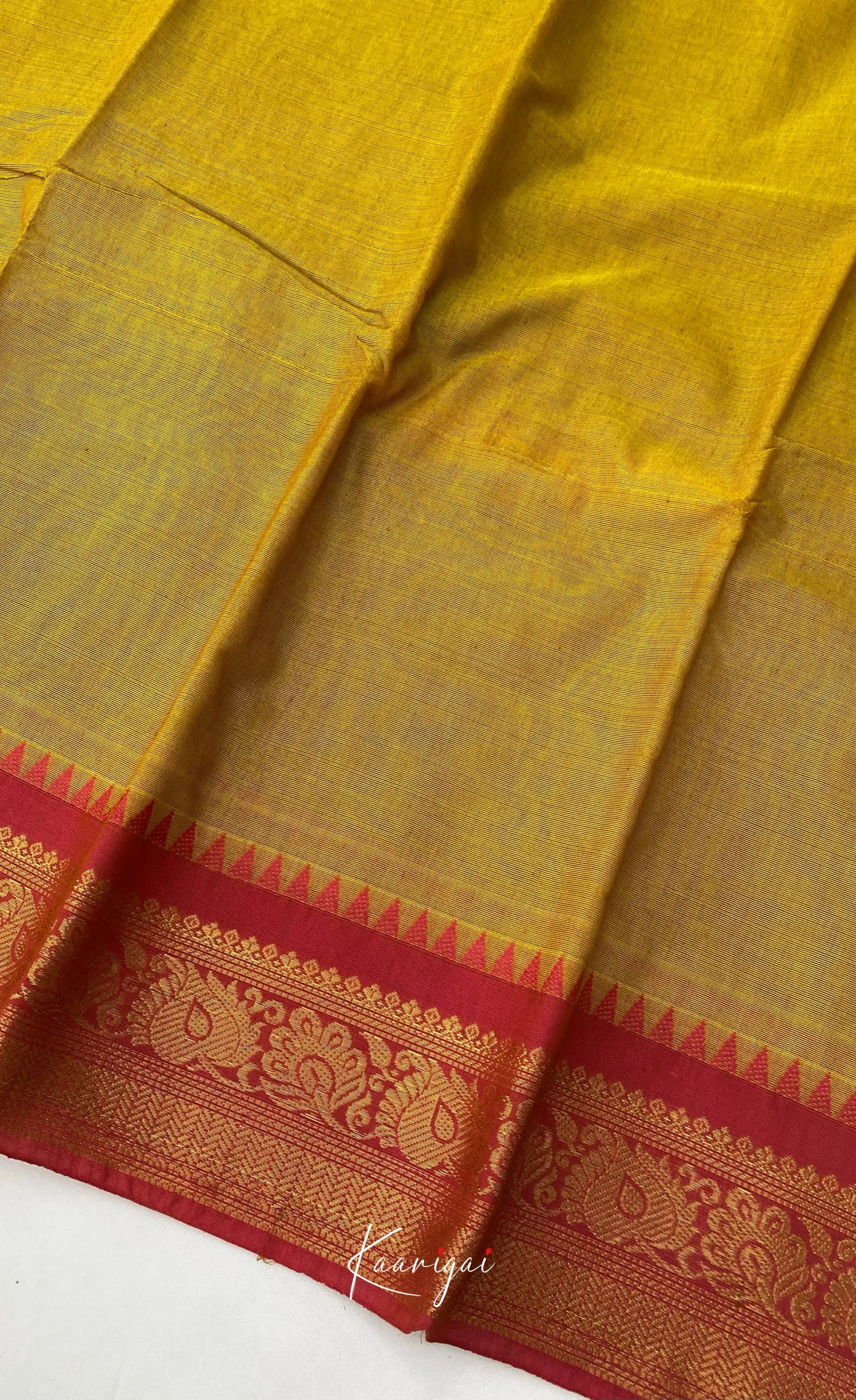 Chettinad Cotton Saree - Yellow tone Sarees